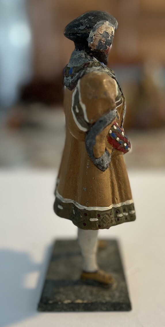Rare Hand Painted Lead Figure Of Tudor King Henry VIII Figurine 1940’s Heavy HTF