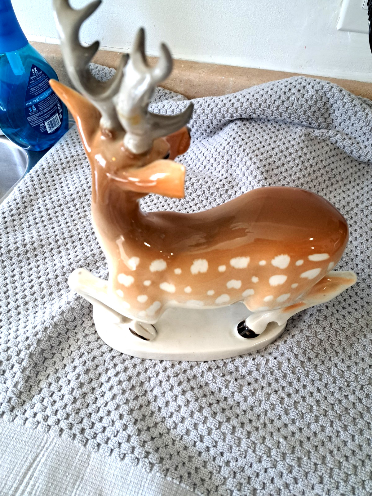 LARGE LOMONOSOV CERAMIC DEER-MADE IN USSR-GREAT PIECE!! MUST READ DESCRIPTION!!