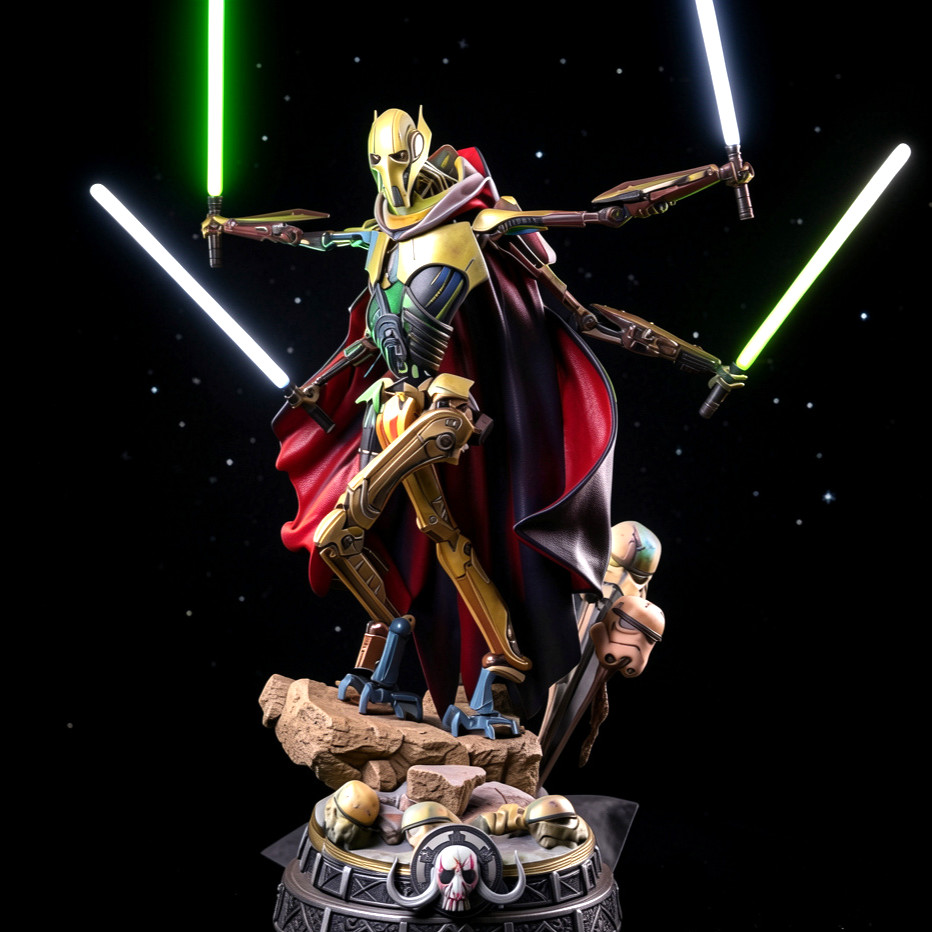 General Grievous Star Wars V2! 3D Printed 16k Res! HandPainted or Unpainted!