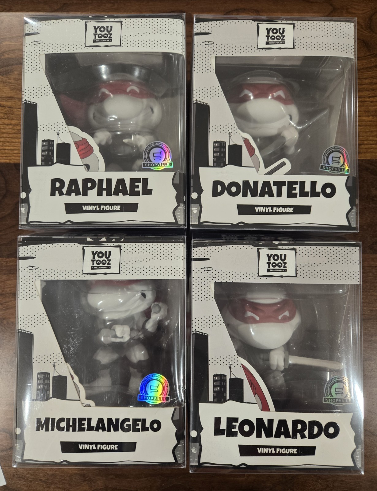 Youtooz All 4-Shopville Exclusive Ninja Turtle Vinyl Figure Brand New
