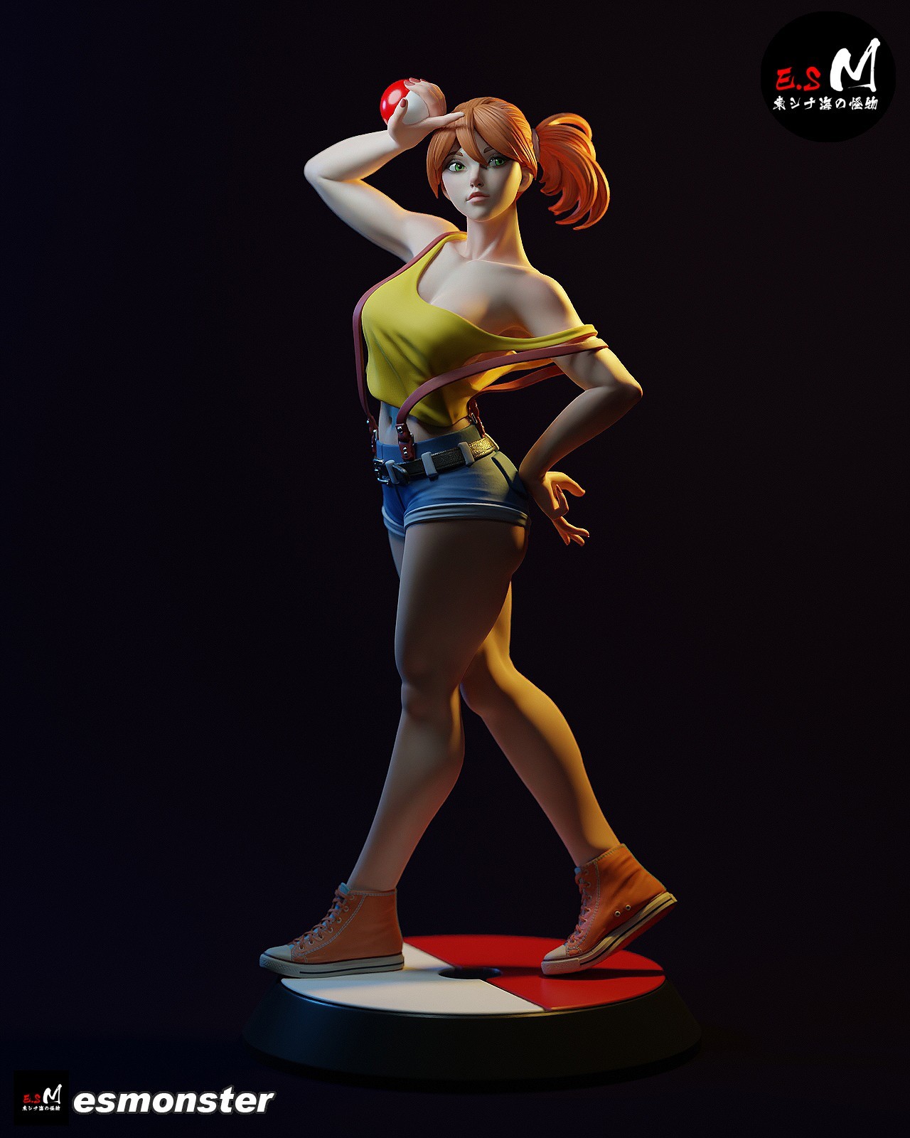 ES Monster Misty Pokemon Trainer Unpainted Unassembled Figure Kit 1:12-1:4 scale