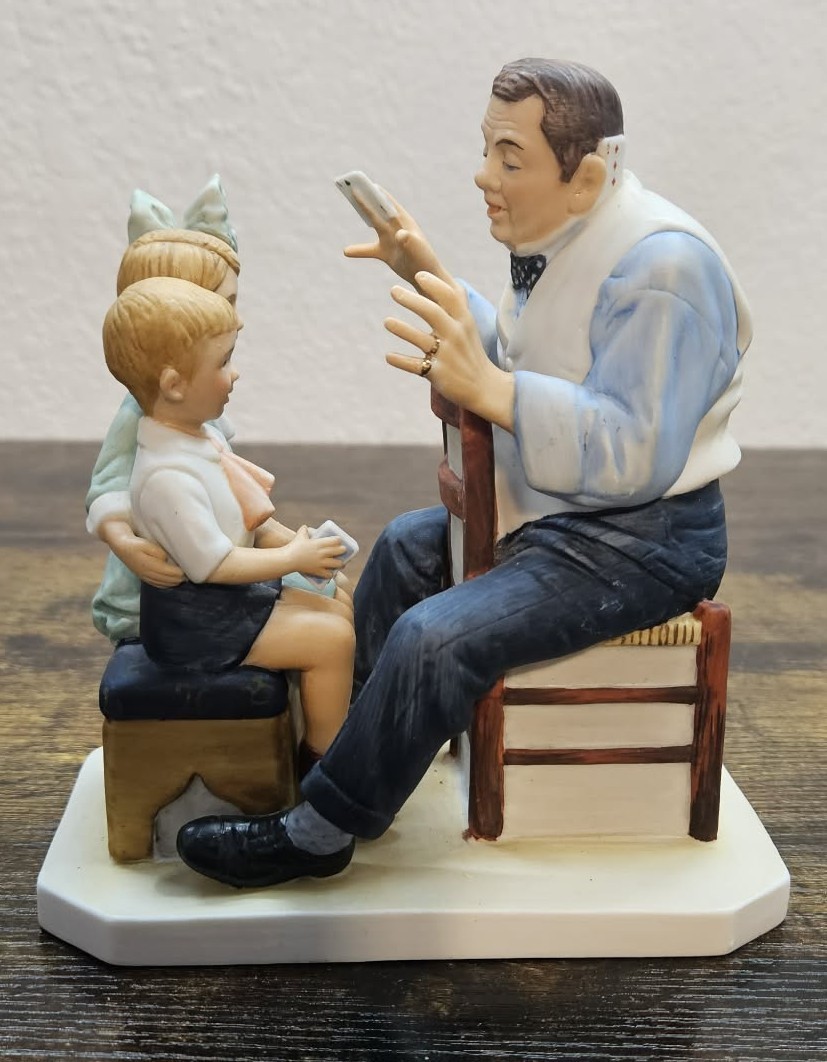Norman Rockwell – “Card Tricks” – 1983 Limited Edition – Gorham Figure – Japan
