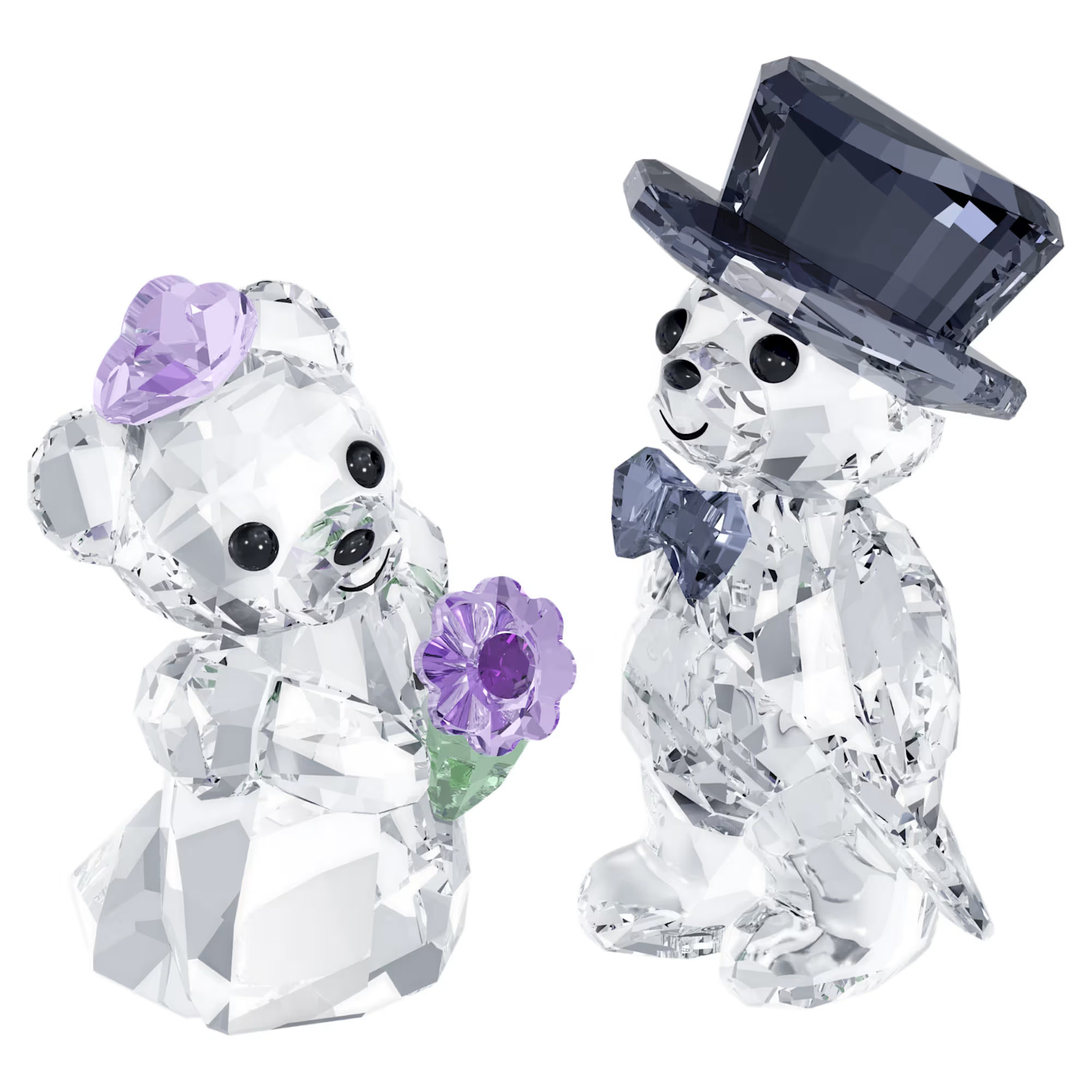 NIB Wedding Sparkling Swarovski Crystal Kris Bear You & I Bride & Groom Figurine