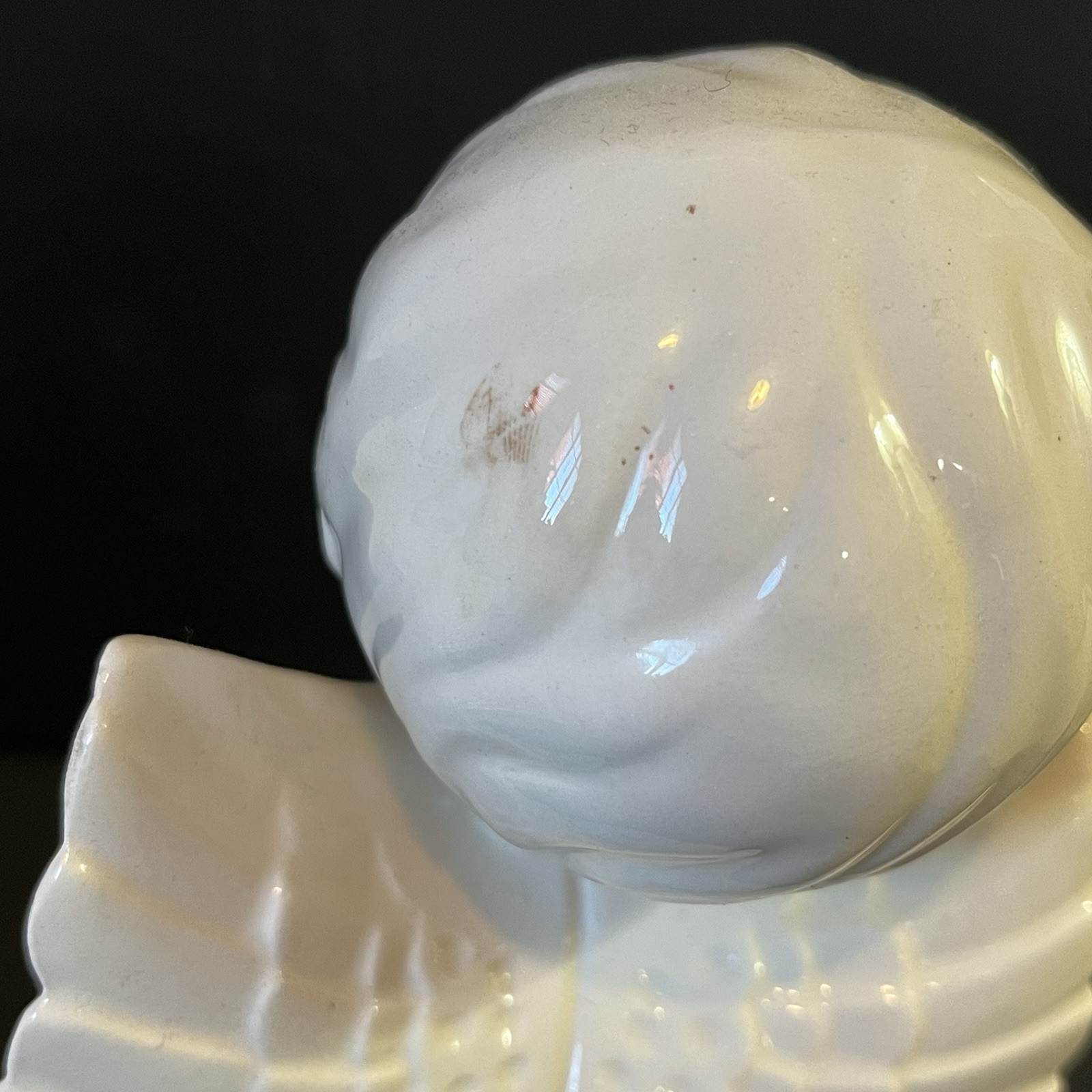 Vintage White Ceramic Kissing Angel Figurines Church Hand Painted Heavenly Xmas