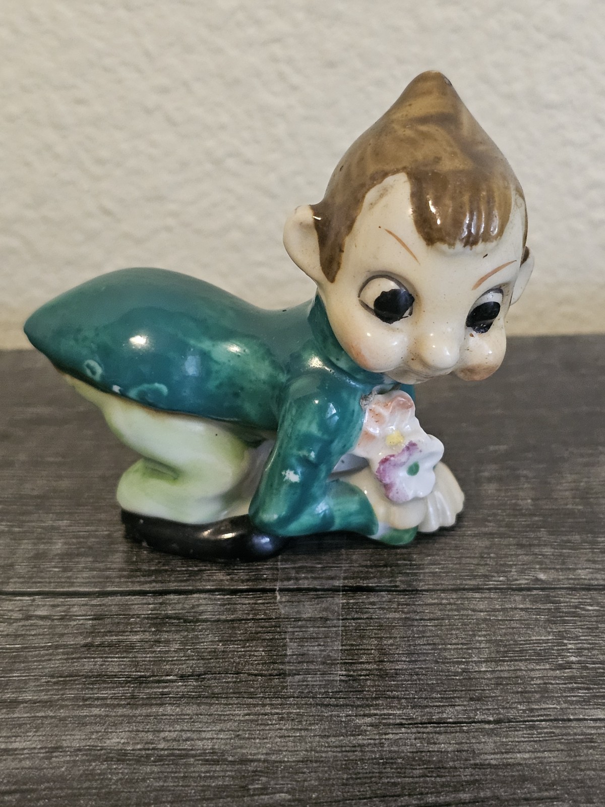 Vintage 1950s Anthropomorphic Cricket Pixie Bug Porcelain Figure Kitsch Japan NS