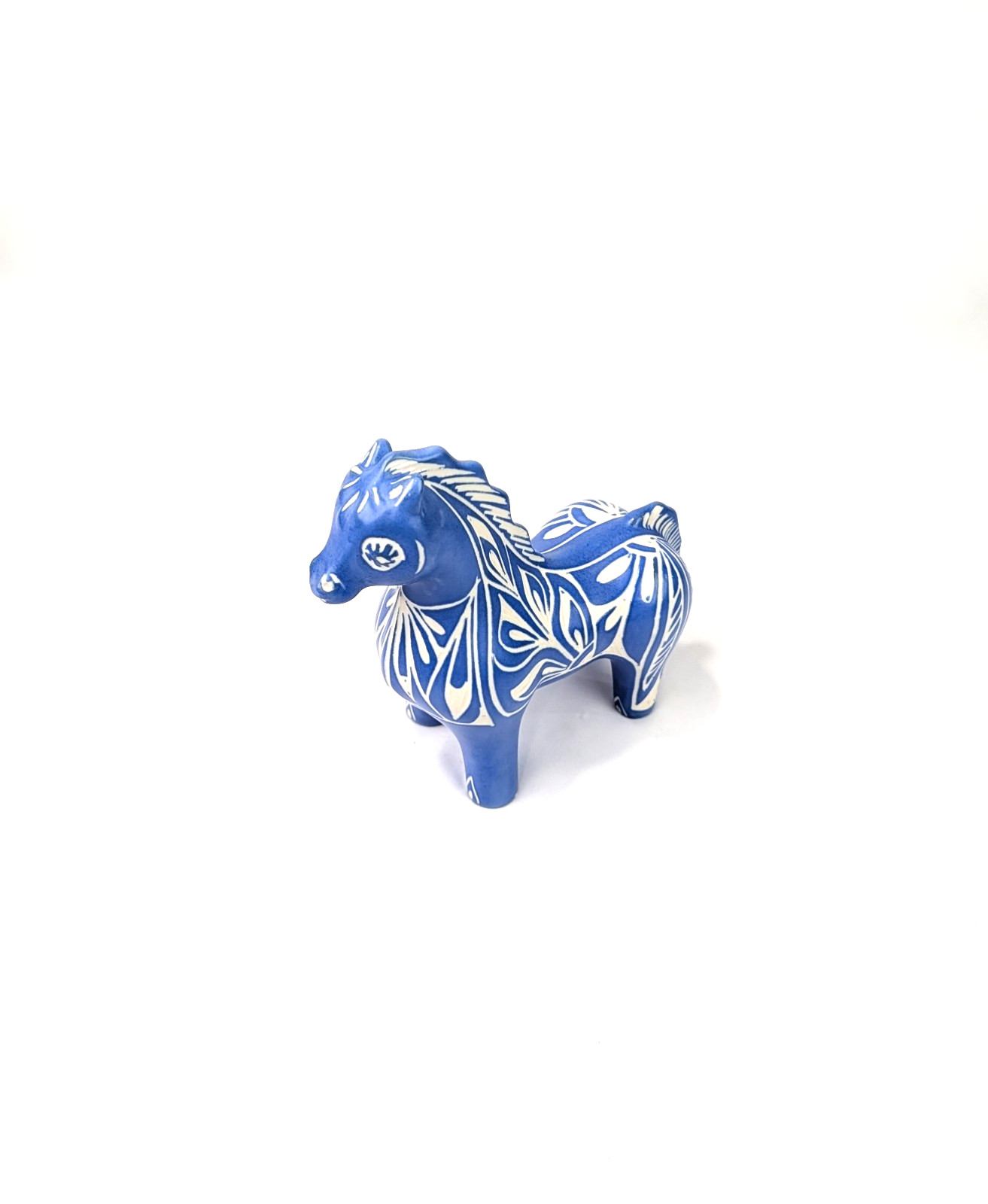 Vintage Pablo Zabal Pottery Horse Figurine “Blue Zoo” Collection Signed 7″