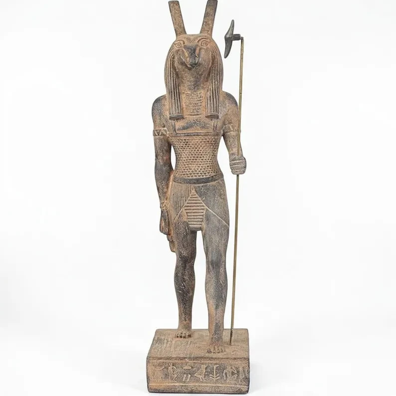 Rare Antique Egyptian Seth Statue Replica Museum Style Chaos Deity Home Décor