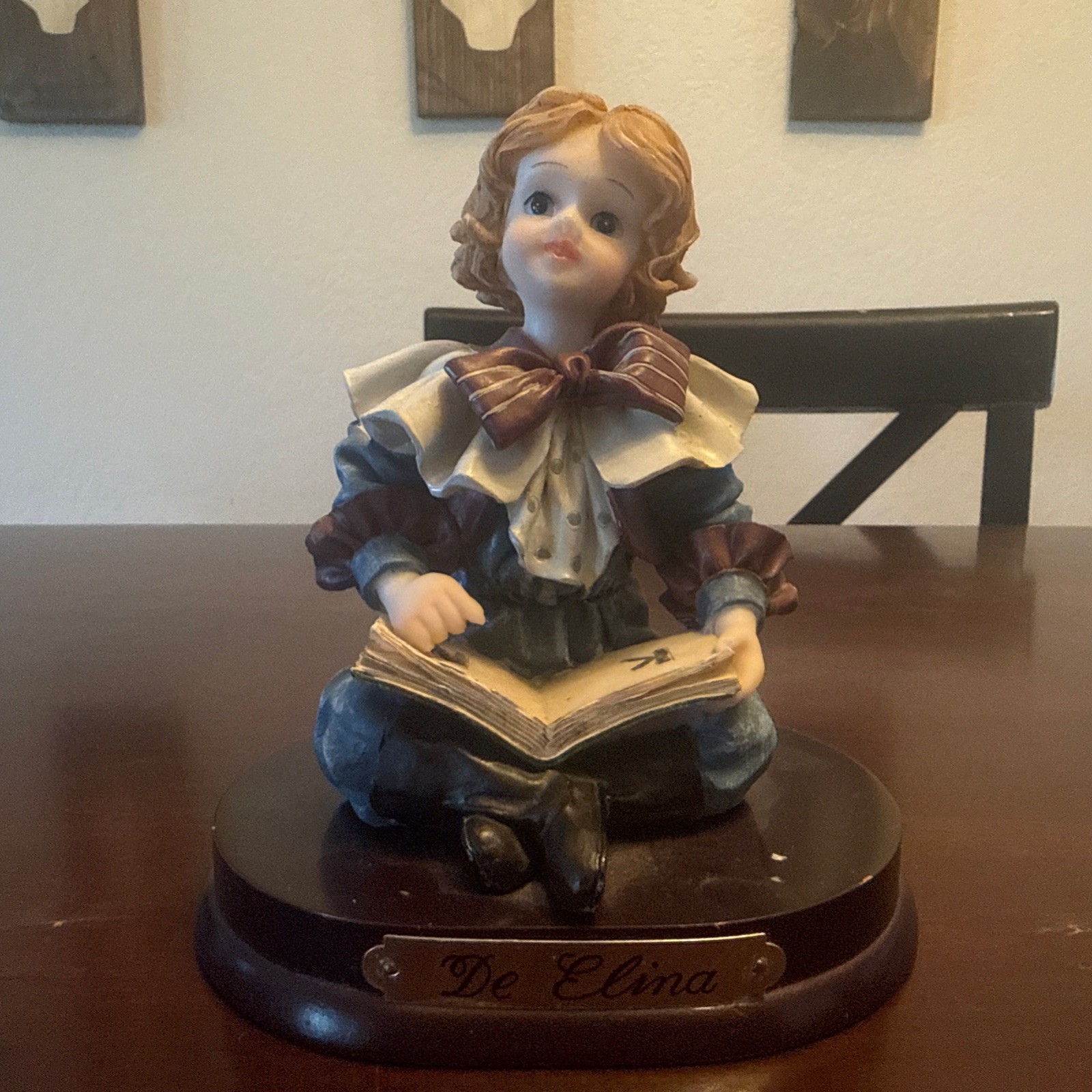 De Elina Turtle King Corp Youth With Open Book Statue Figurine 5″ Victorian