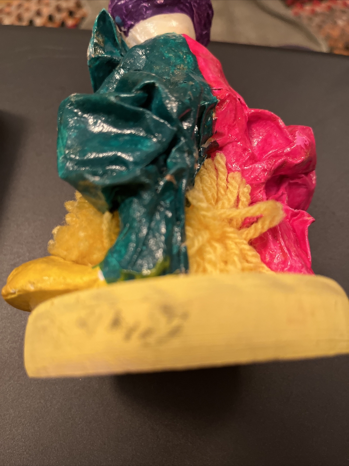 Paper/Papier Mache Clown Figurine Trinket Box
