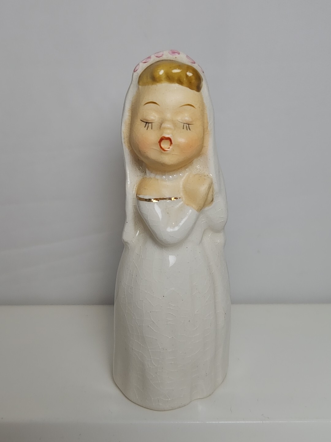 Vtg 1950’s NAPCO Japan Kissing Bride Figurine Cake Topper Single Piece 4.25″ H