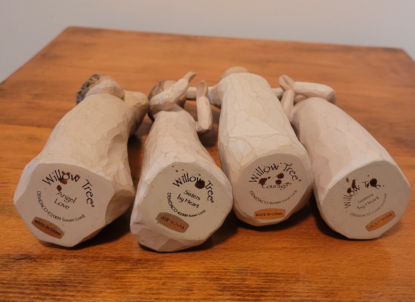 Set of 4 Willow Tree Figurines 2000-2009 Angel Love Courage Sisters by Heart-2