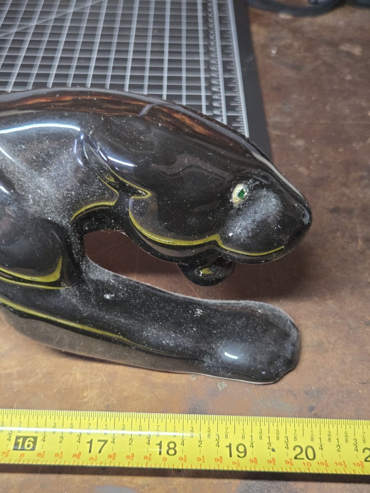 Vintage MCM – Black Panther Ceramic Figurine – 20in – Mid Century Modern