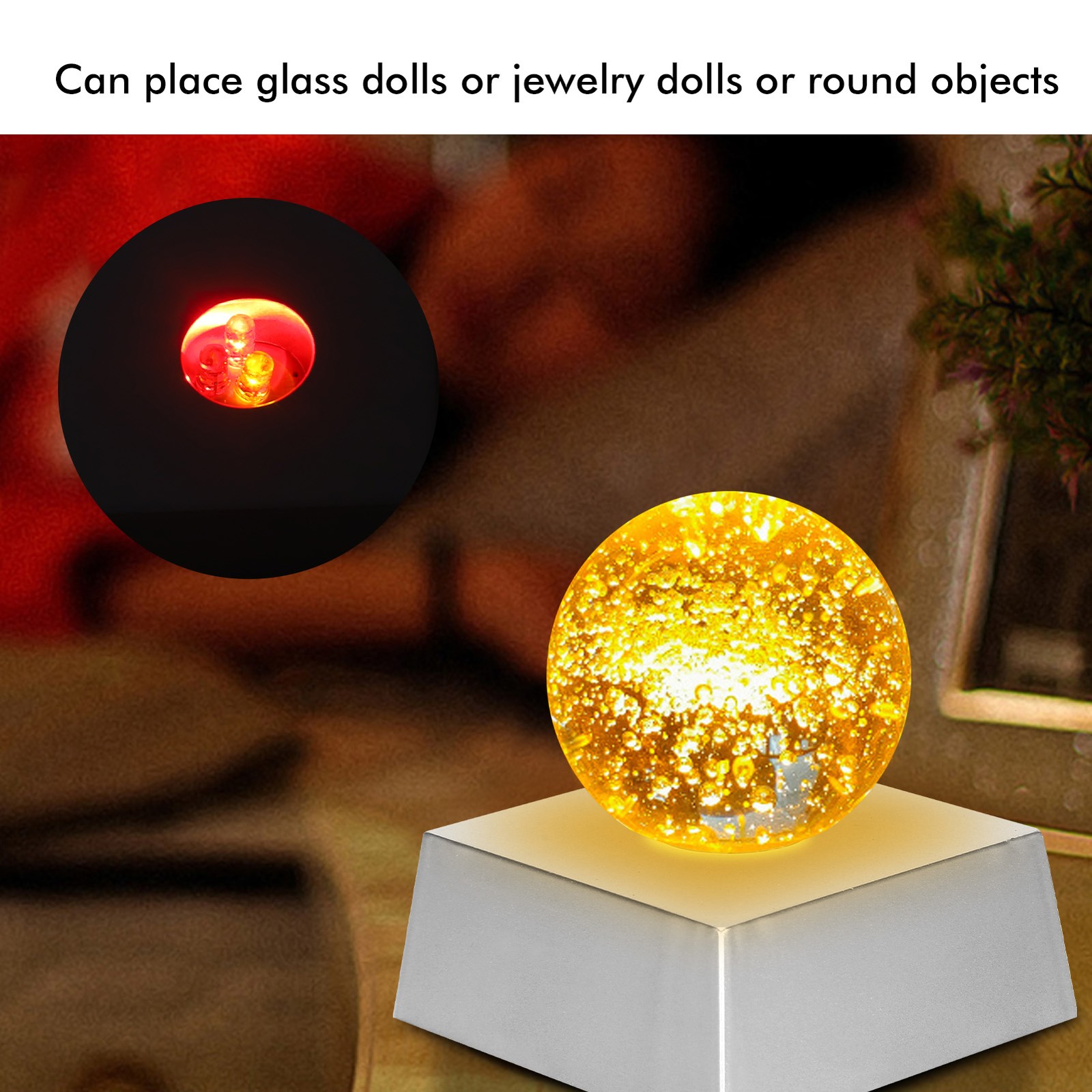 1 Small Trapezoidal LED Light Base Colorful Display Stand For Crystals