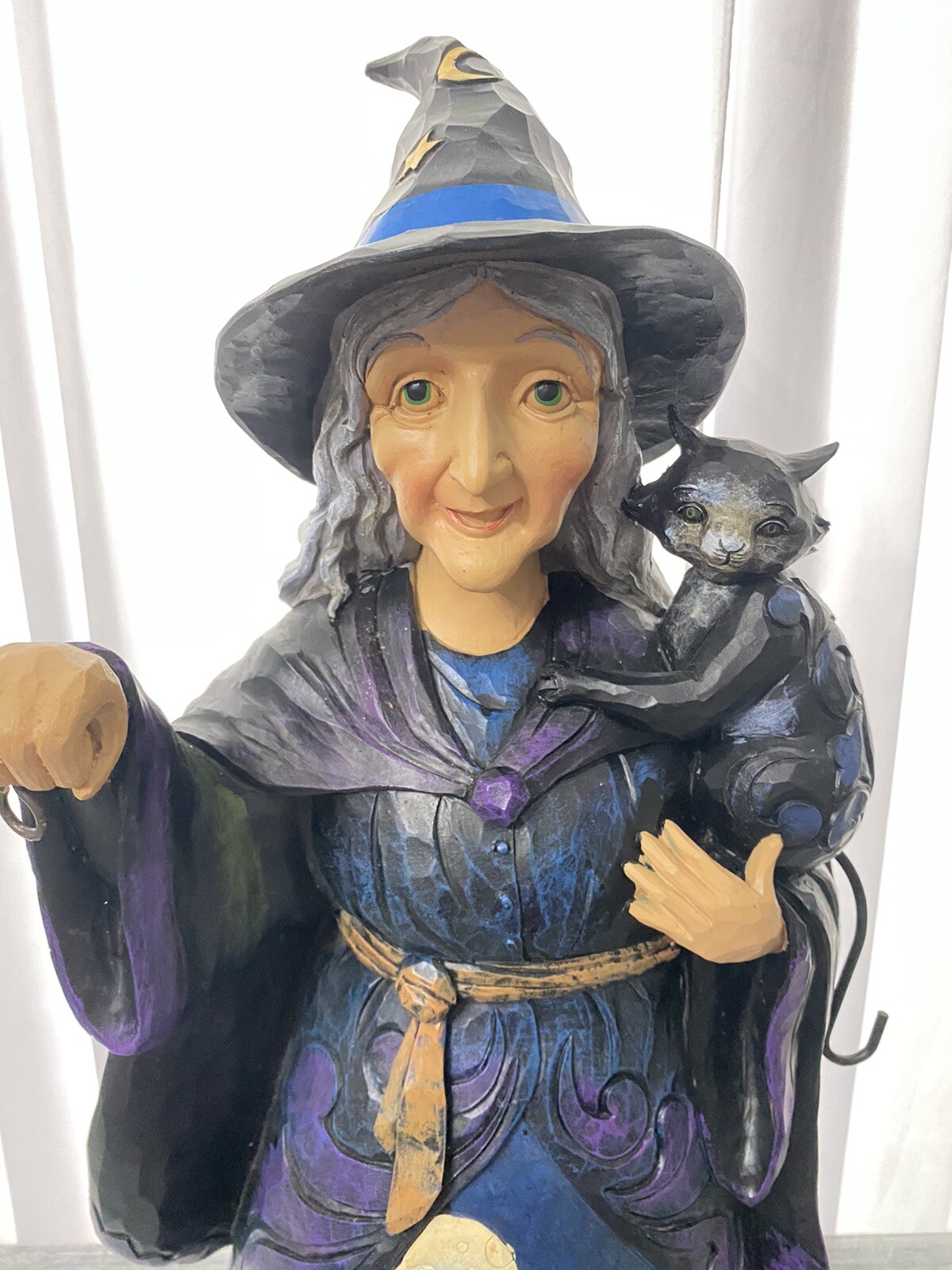 Jim Shore Lighted Halloween Witch with Cat 20in Enesco Discontinued 2018 6003366