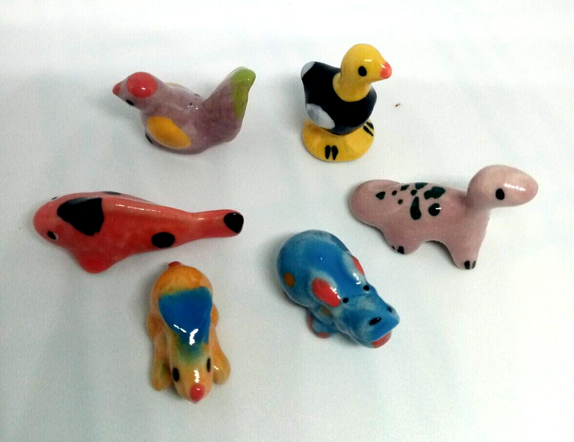 Miniature Dollhouse Ceramic Animals Hand Panted Statue Collectibles Lot 50 Pcs/F