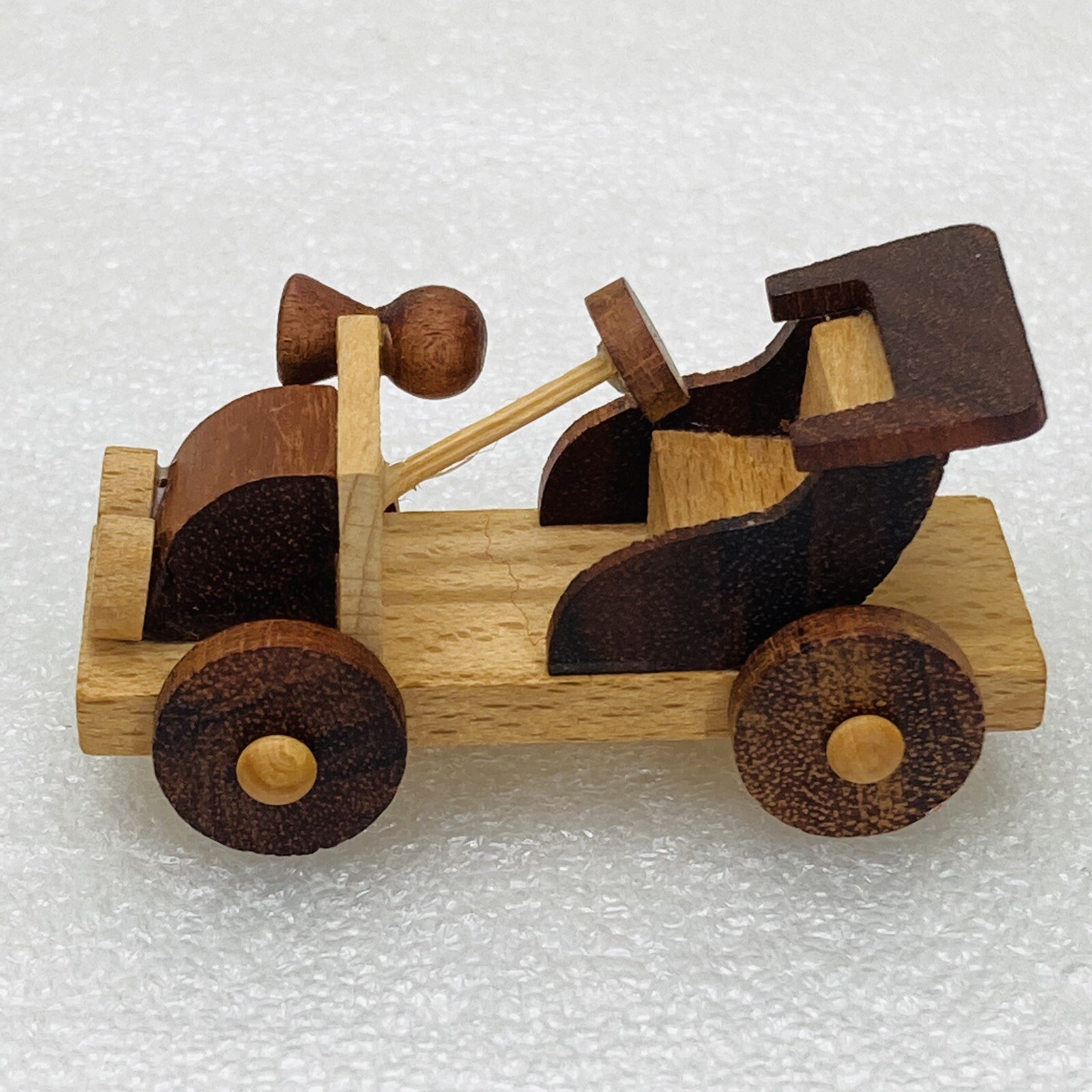 VTG‼ GOULA Wooden Red Roadster Car Fire Truck Horn Miniature Figurine Spain •VG‼