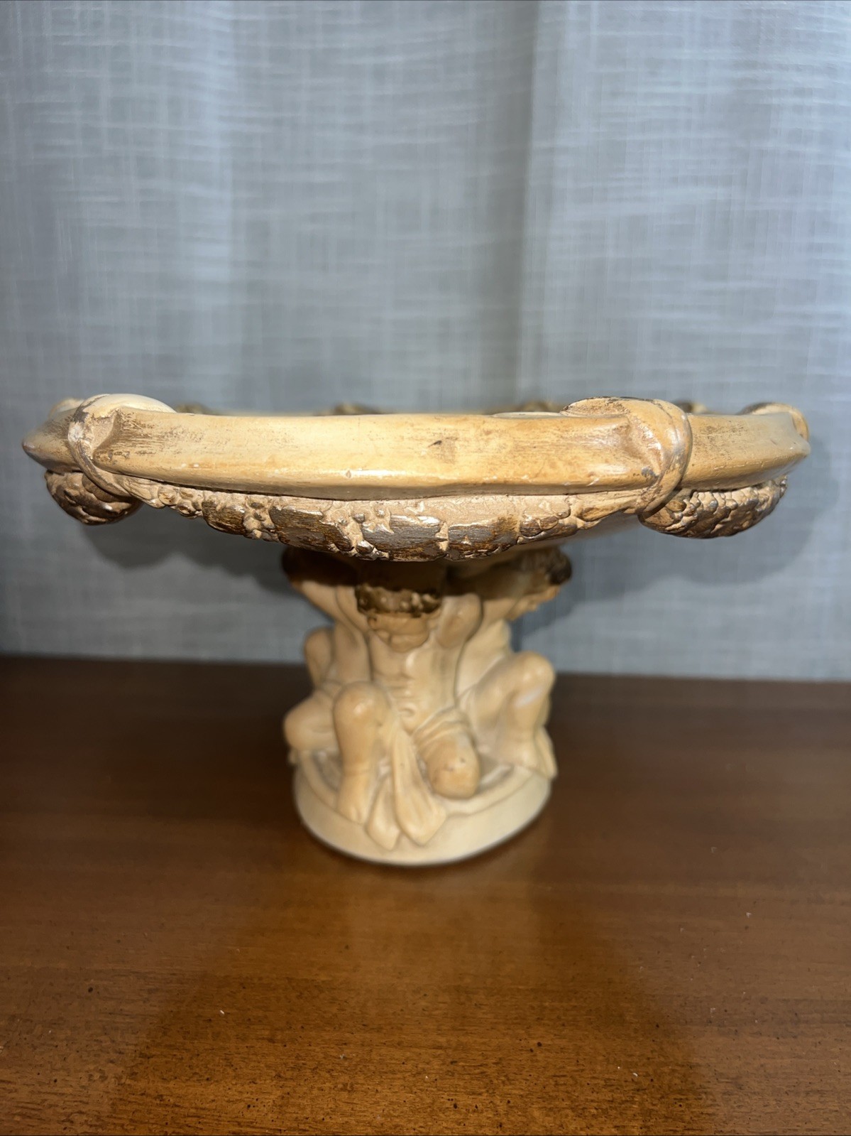 Rococo Cherubs Plaster pedestal 60’s Mid Century Decor