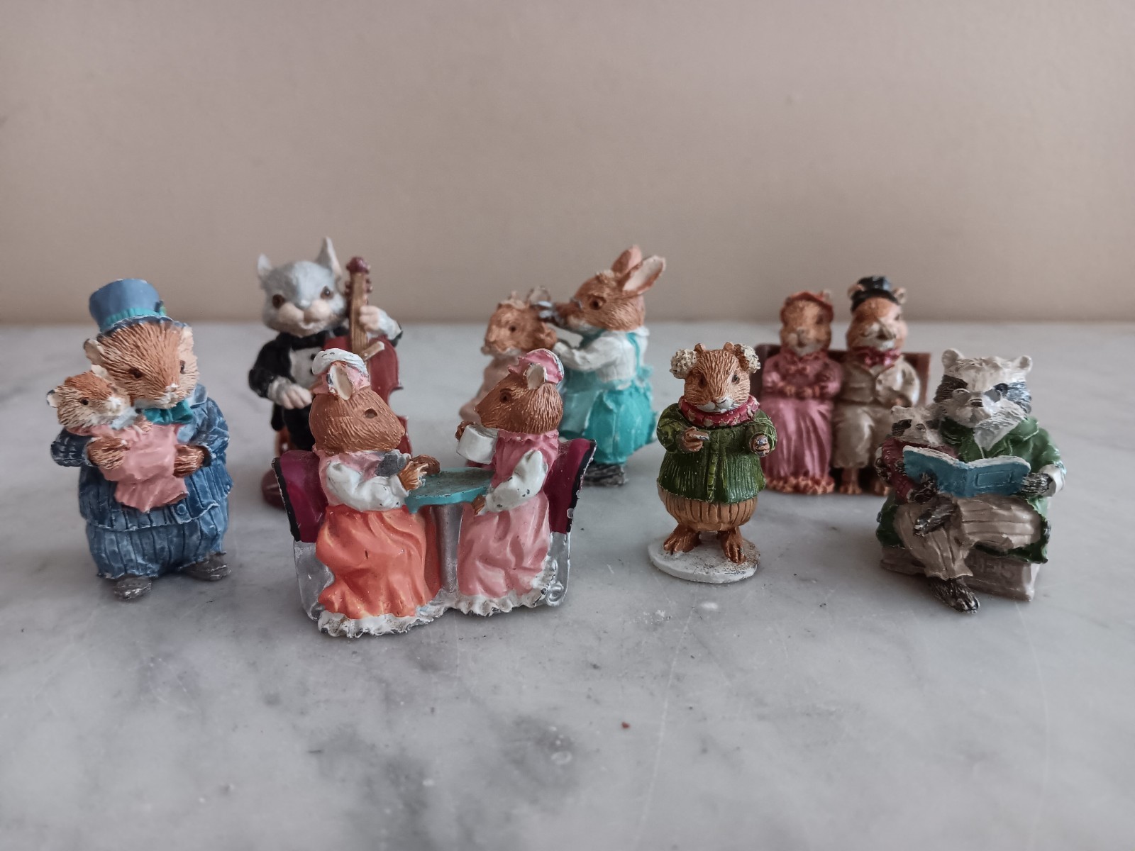 ENESCO 7pc Cast Metal Handpainted Animal Figurines