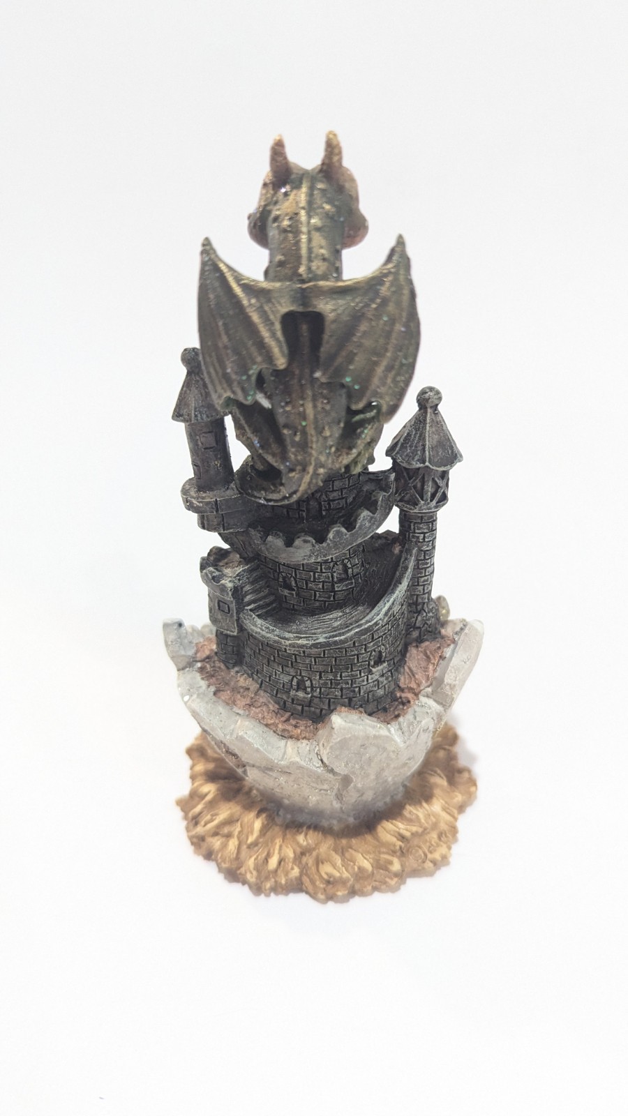 Enesco Dragon on Castle Figurine Resin Painted 3D Effect 5 in 2003