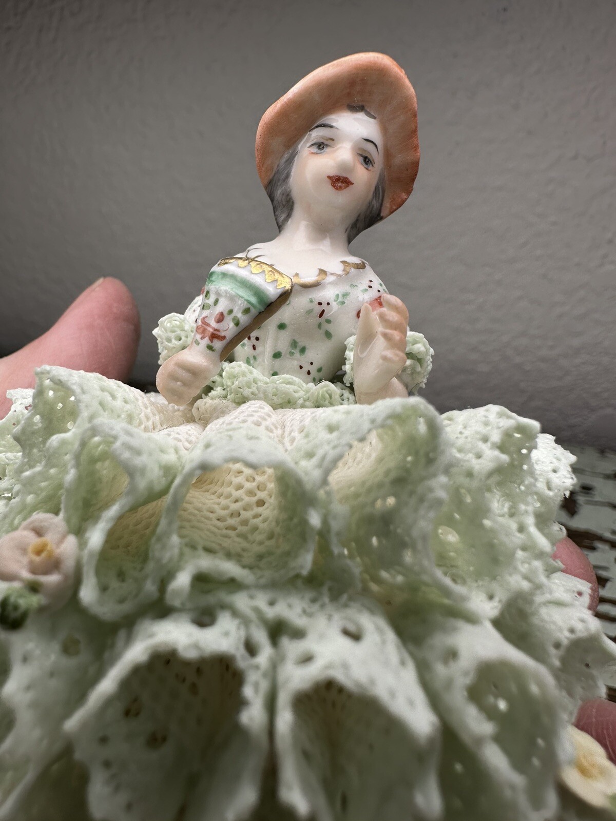 Muller volkstedt Irish Dresden Figurine Lydia ?”read”