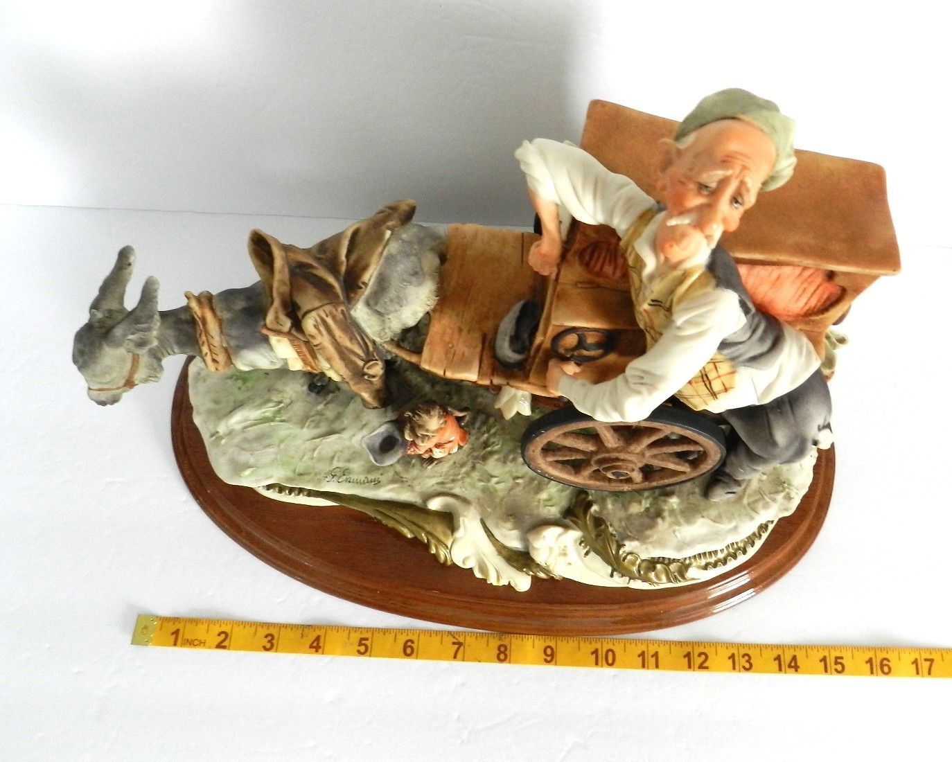 G. Armani “THE ORGAN GRINDER” Large Capodimonte With Music Box 1984 ~ Rare Italy