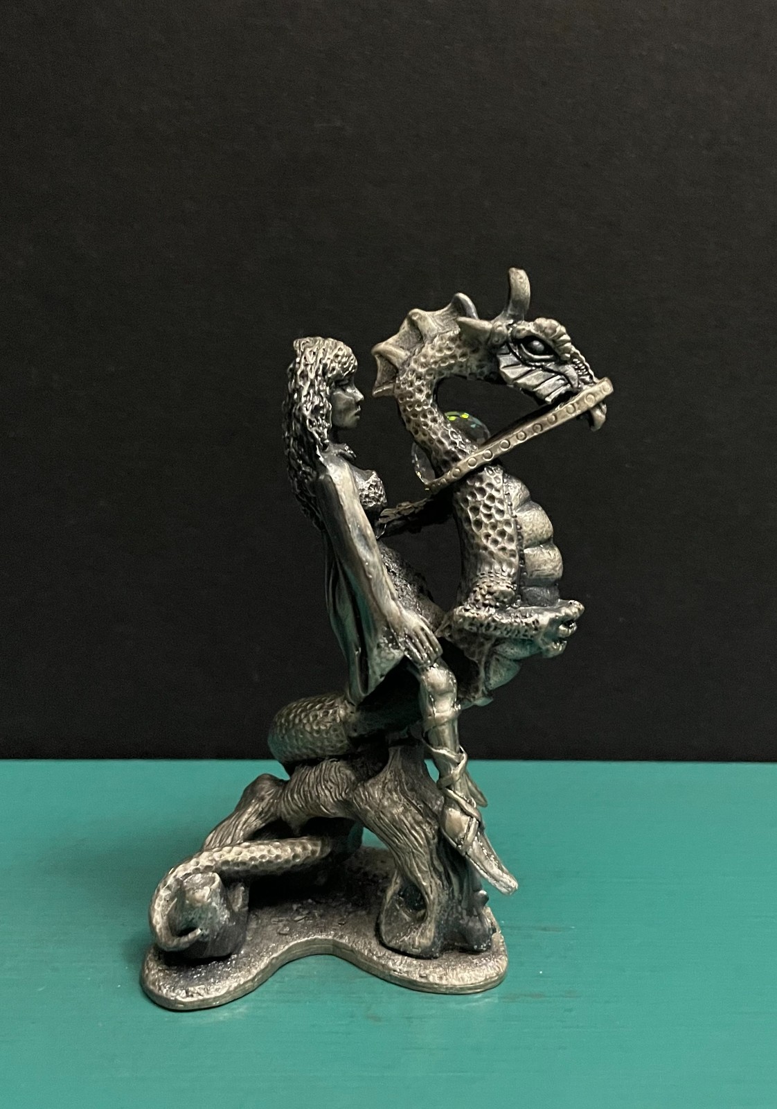 Tudor Mint WAPW Pewter Mythology Female Dragon Rider Fantasy Figurine GOT LOTR