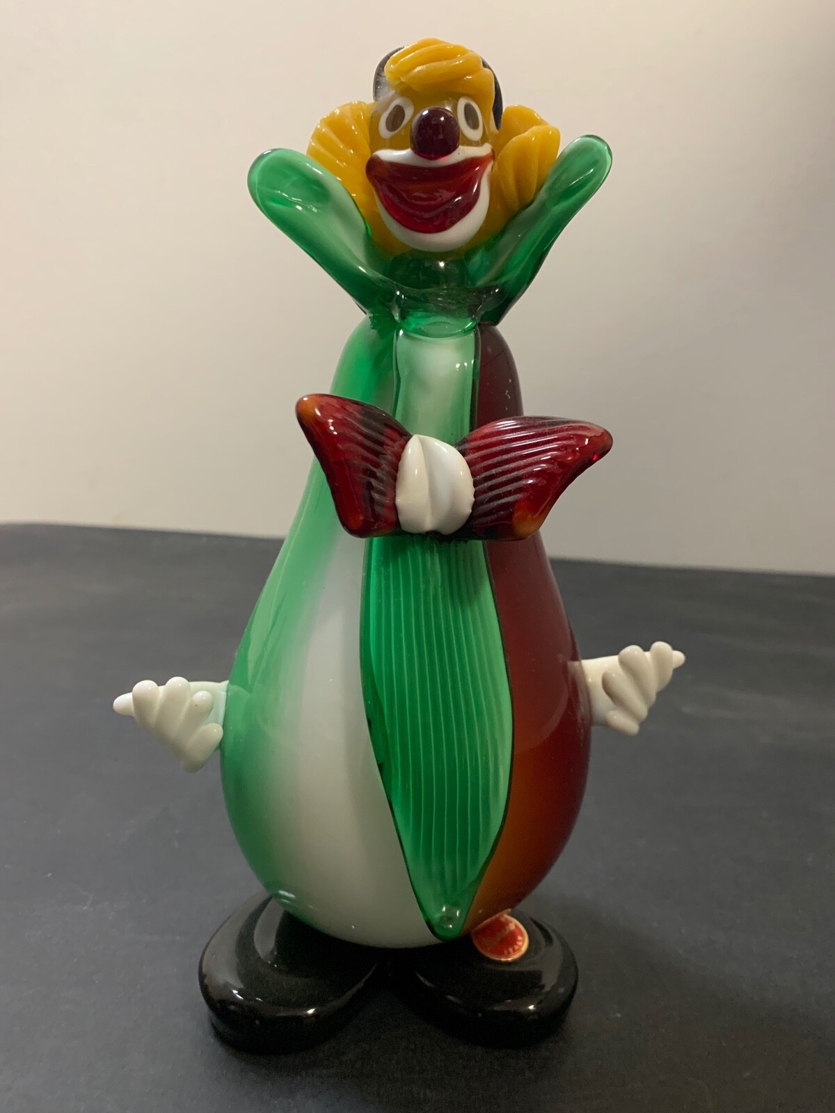 Vintage Murano Glass Clown Figurine. Hand Blown Glass. 1960-1969.