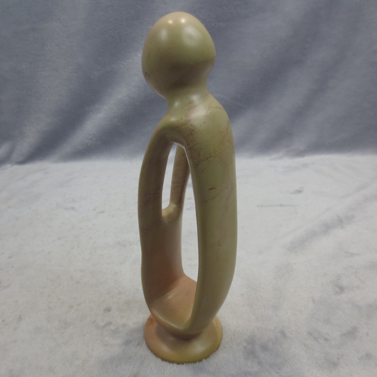 Abstract Contemporary Soapstone Carving Sculpture Statue Parent Embracing Child