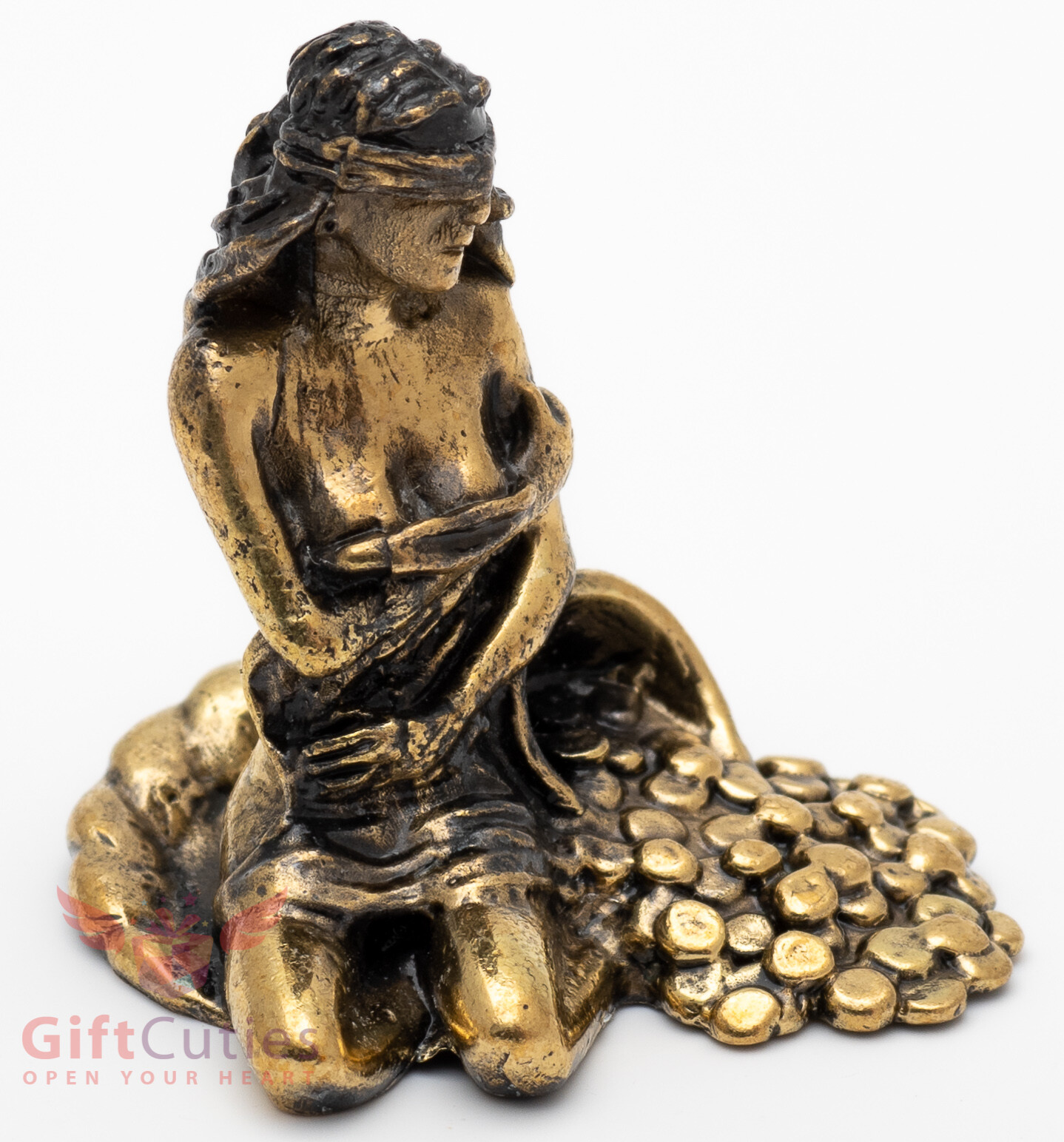 Solid Brass Figurine of Goddess Fortuna the goddess of fortune & luck IronWork