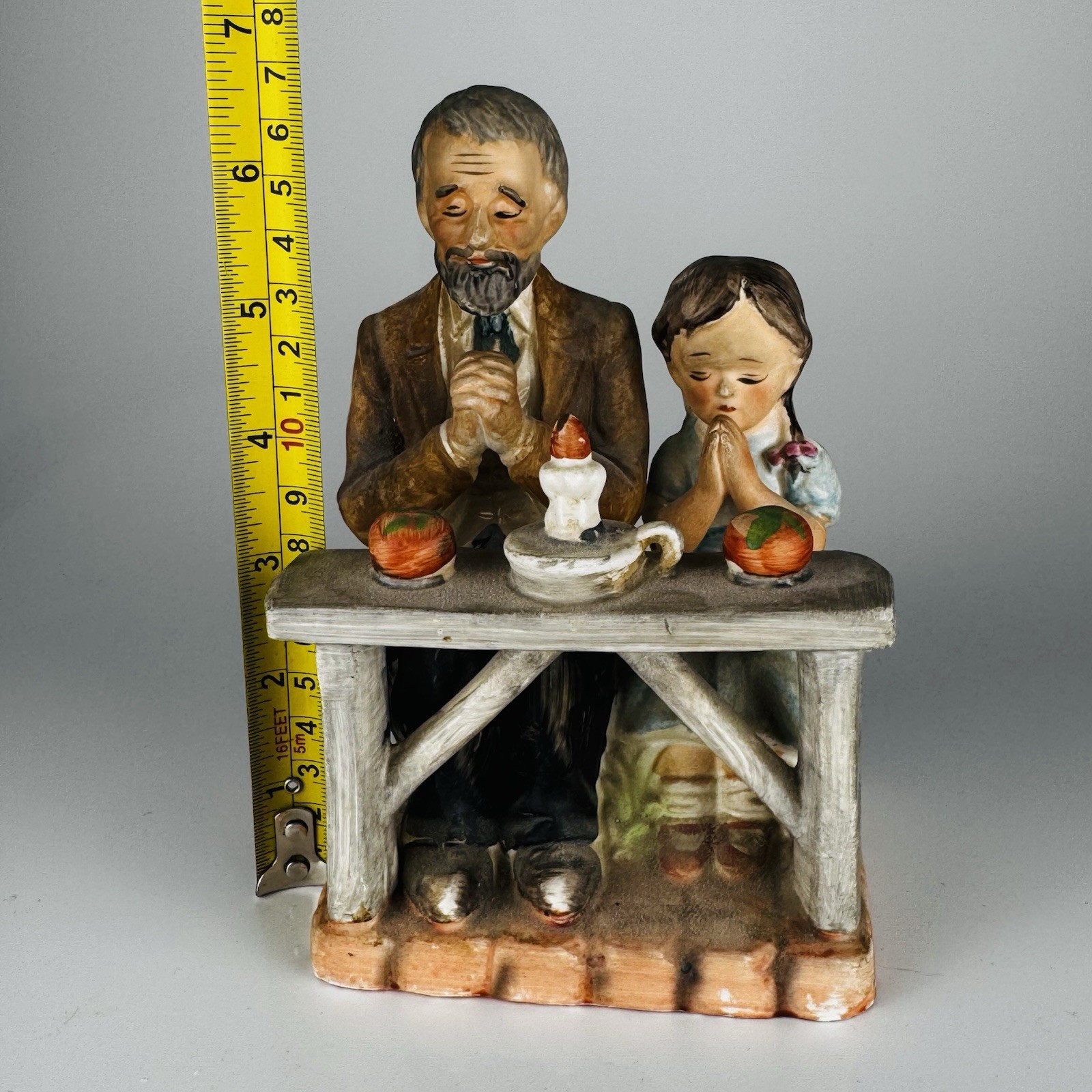 Vintage Norleans Japan Praying Father & Daughter Figurine Table Grace 7”