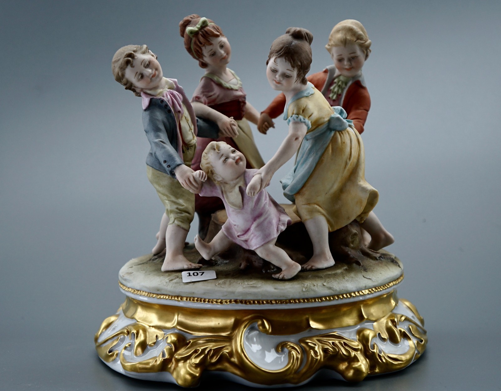 Italian Bisque Porcelain Figurine Bambini Bruno Merli 1960 Capodimonte