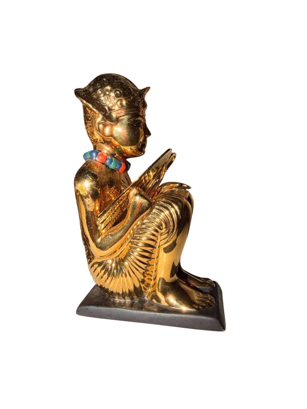 Franklin Mint King Tut Squatting Treasures of Tutankhamun Gold Finish Figurine