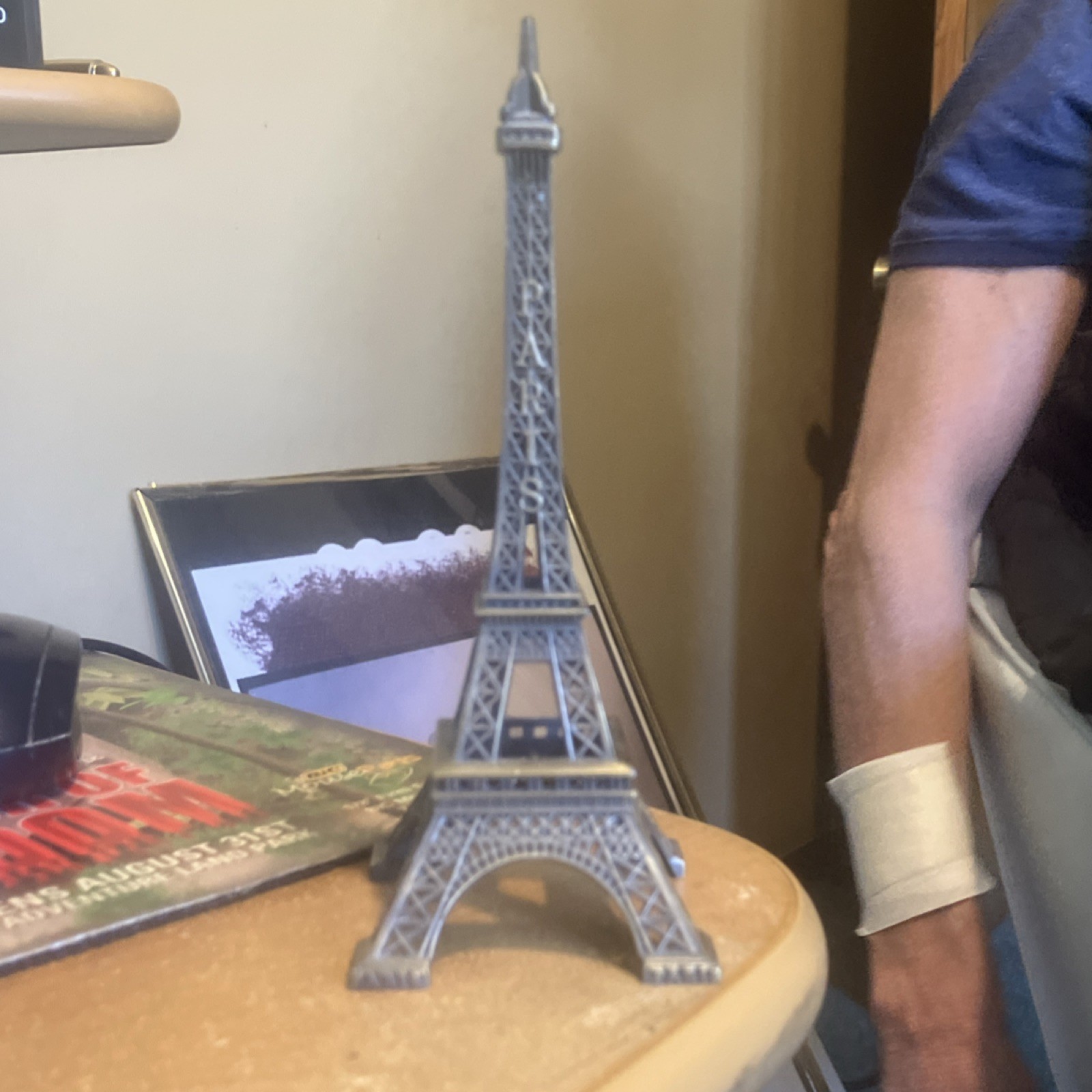 Gray Matte Metal Eiffel Tower Figurine Paris Landmark Architecture Decor