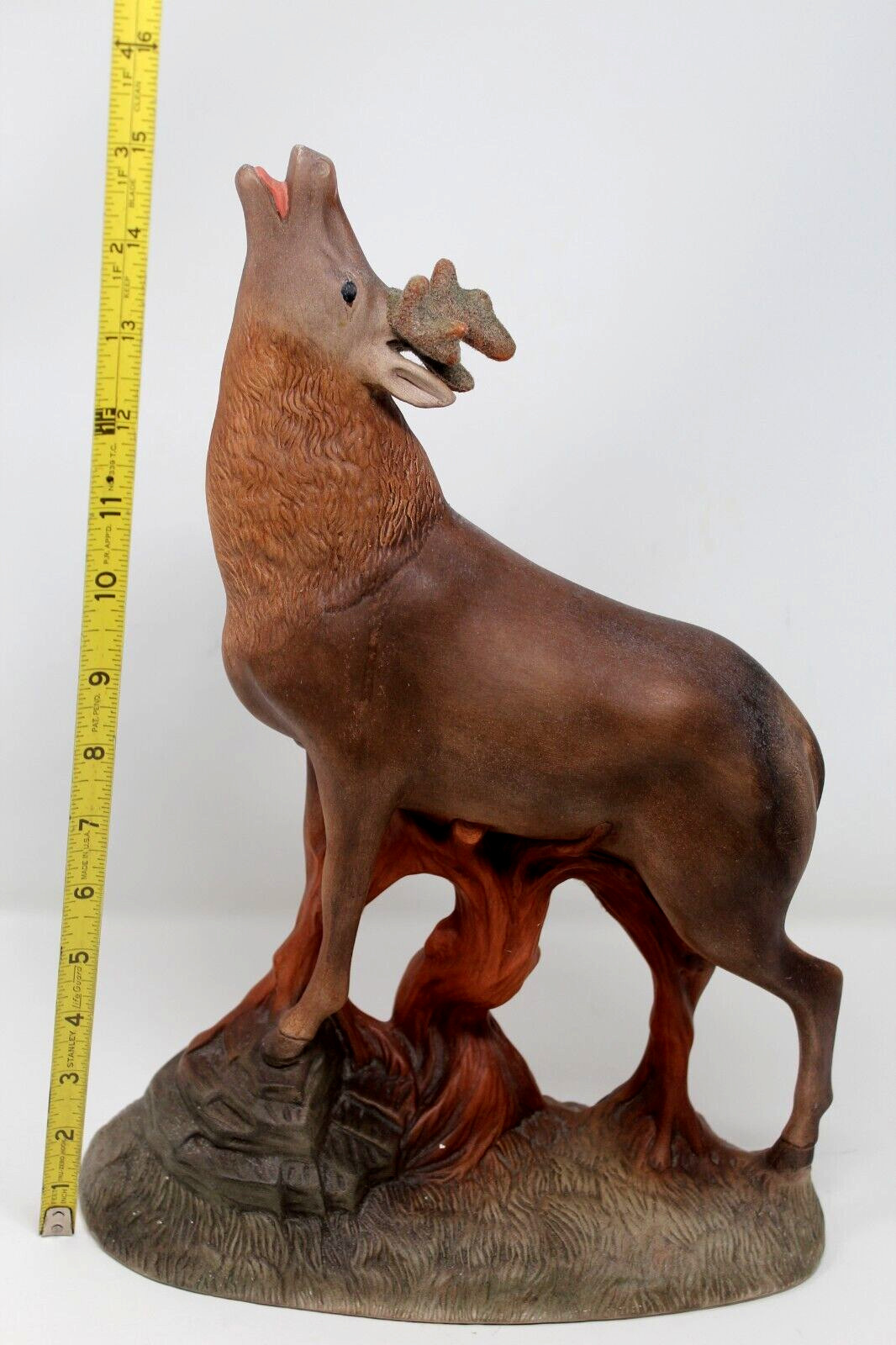 Vintage Porcelain 15 in Tall Elk Figurine RARE
