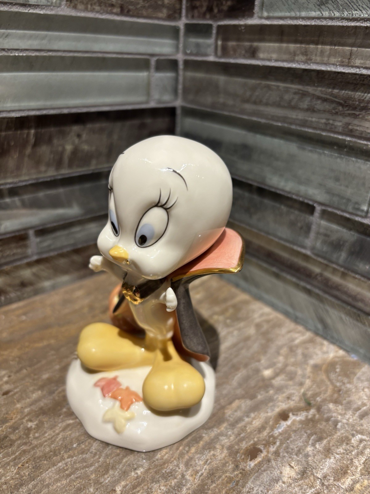 VTG Lenox Spooky Tweety Bird Dracula Halloween Figurine Looney Tunes Pumpkin