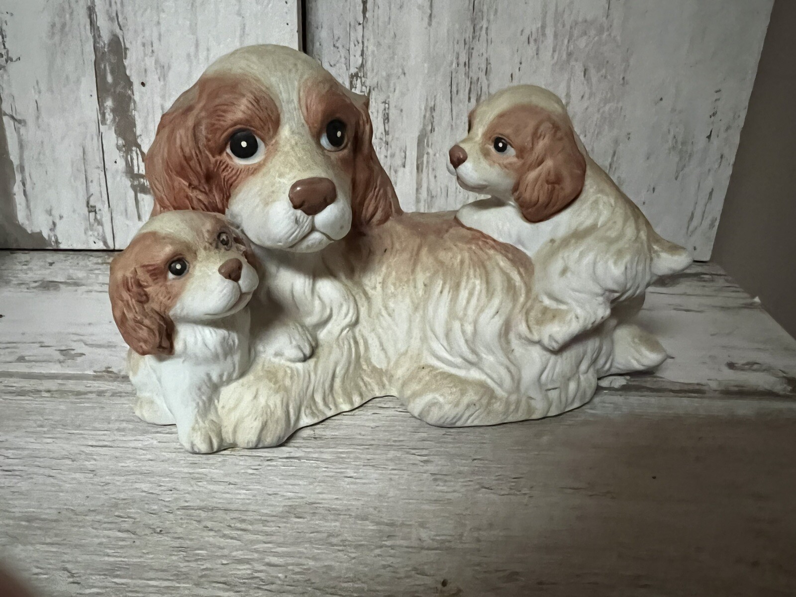 VTG HOMCO Cocker Spaniel and Puppies/ Dog Figurine #1434 Home Interiors