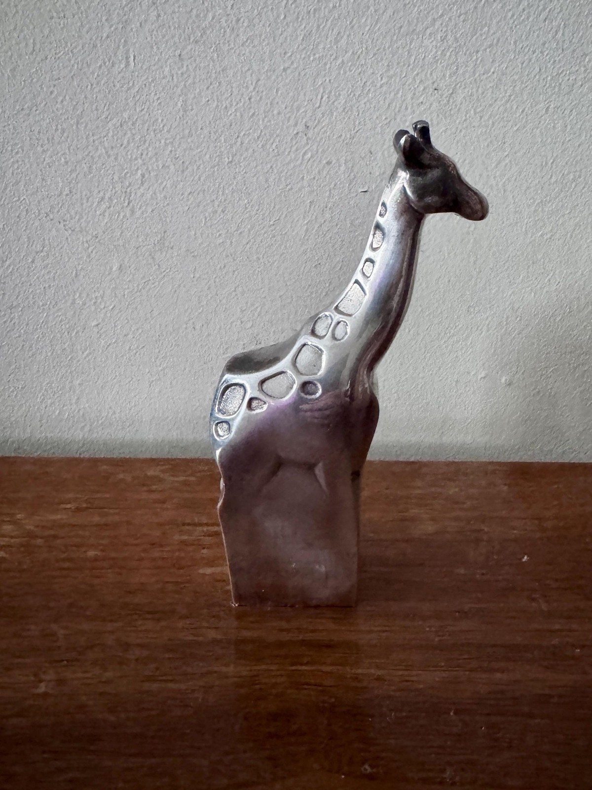 vintage Dansk silver giraffe figurine / MCM nursery decor