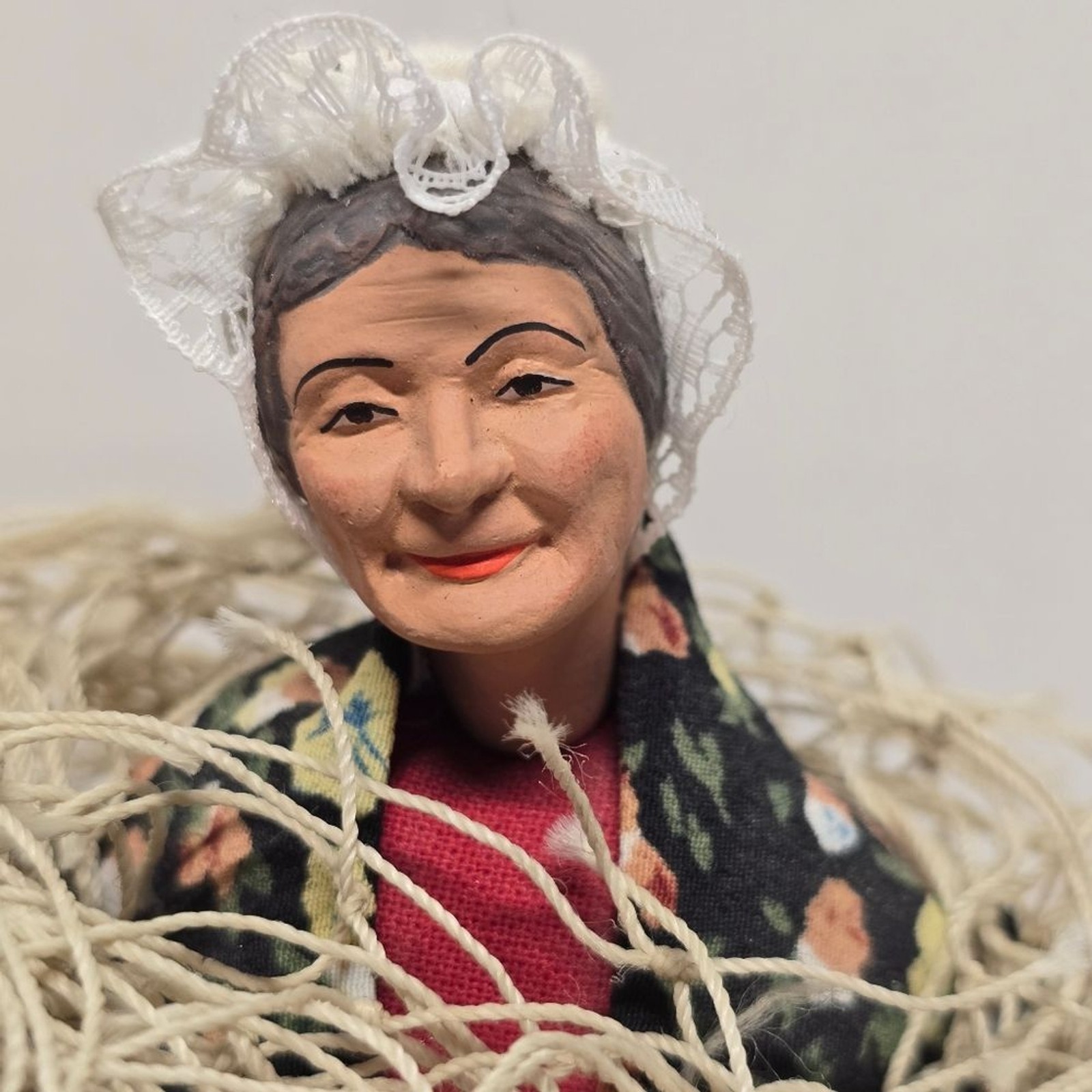 Santon De Provence by Claude Carbonel French Terracotta Figurine Fisherwoman