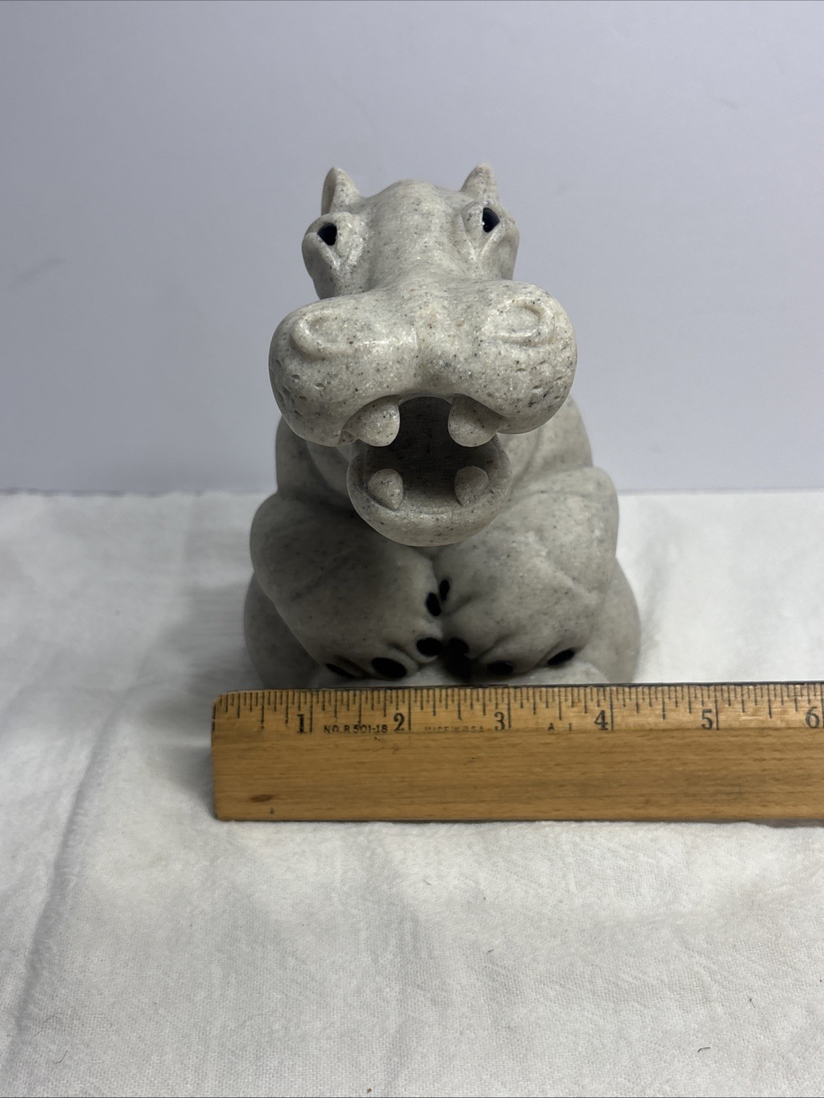 Quarry Critters Stone Harry Hippo-2000-Sculpture Second Nature Design-6”tall