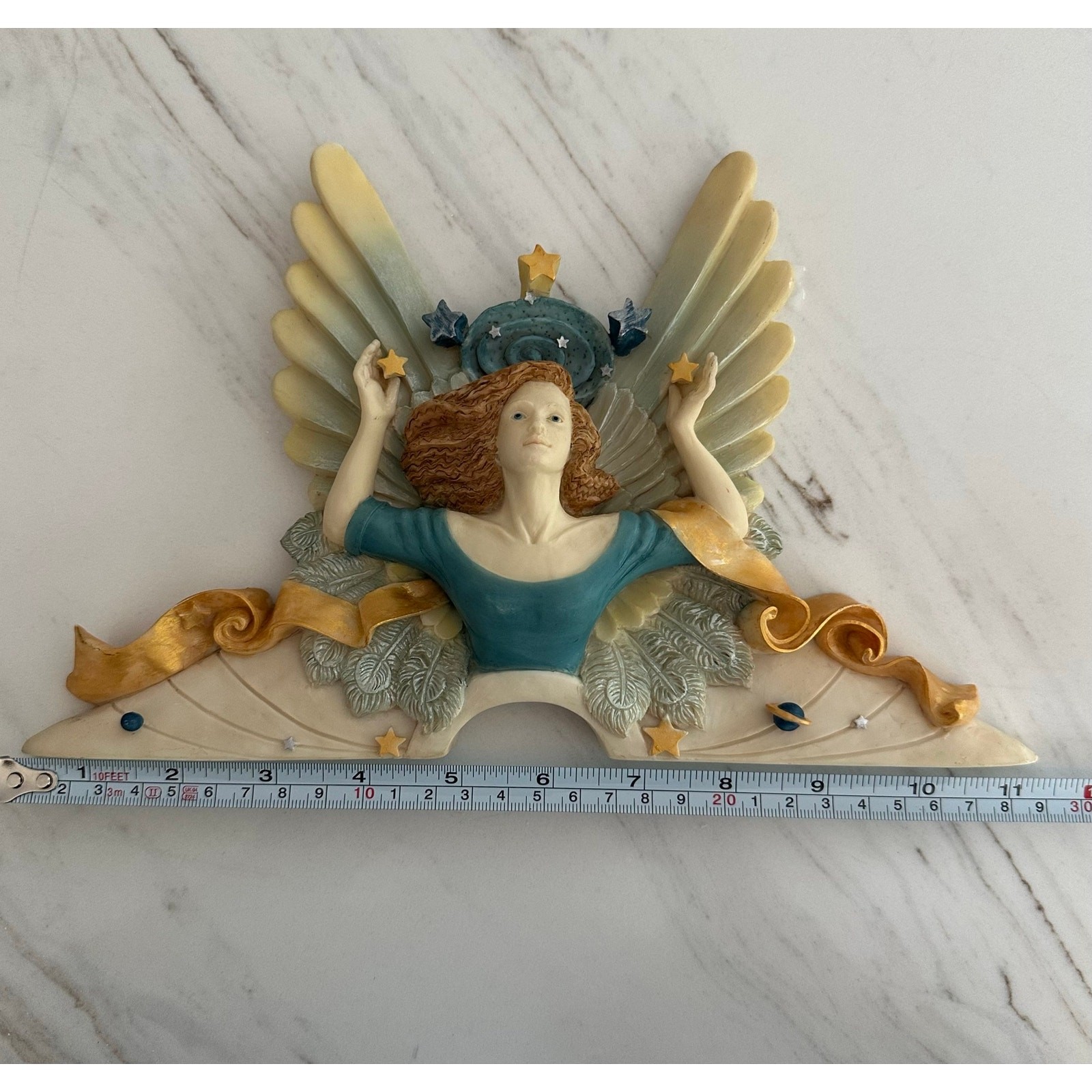 VTG 1998 Penni Jo UDC Angel Wall Plaque 11″ Wall Art Stars Wings Fantasy Decor