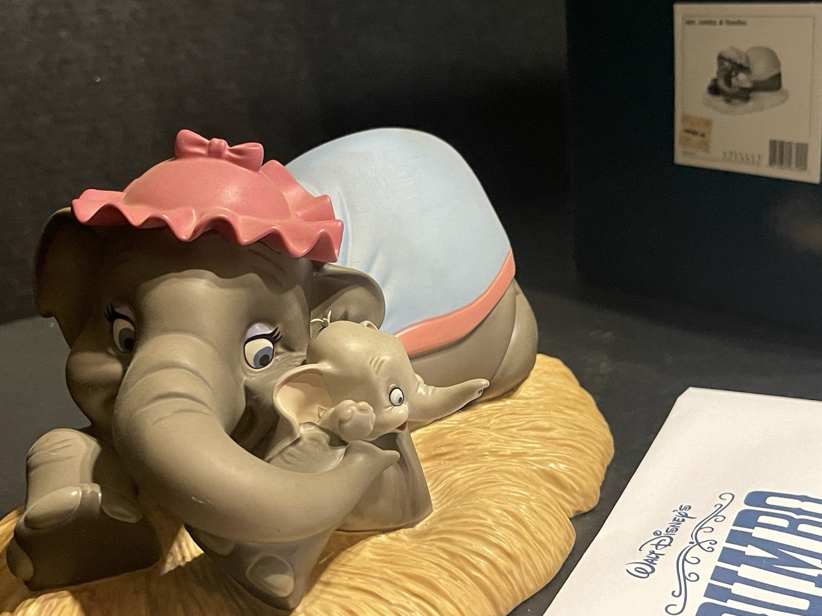 Disney Dumbo Sleeping Elephant Figurine Resin Gray/Blue/Pink/Tan 2000-2009