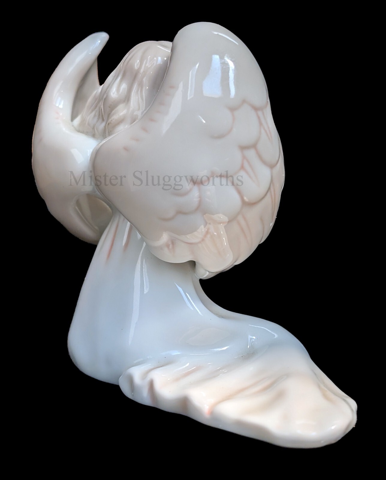 1990 Russ Berrie Porcelain Ceramic Guardian Angel & Baby Figurine Holiday Decor