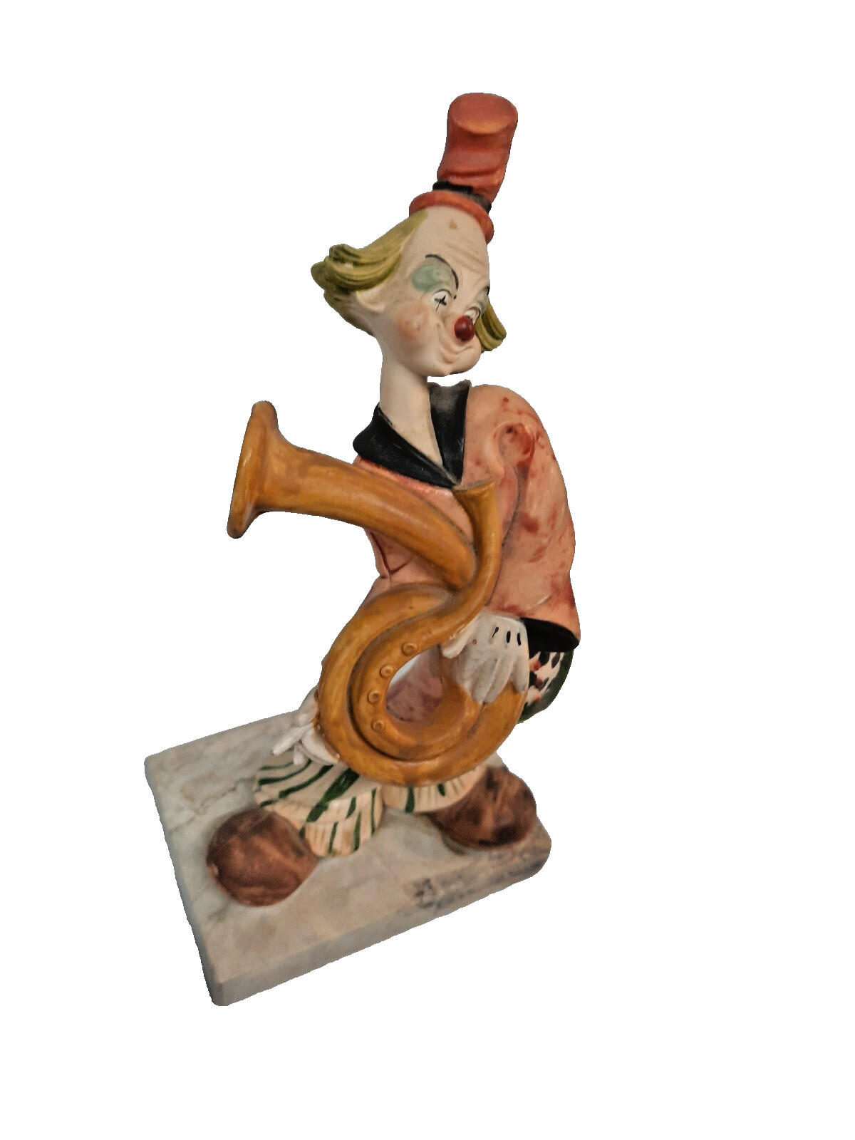 Vintage Rare Old Circus Clown Musician Saxophone Statue Figure Figurine 10″ x 4″