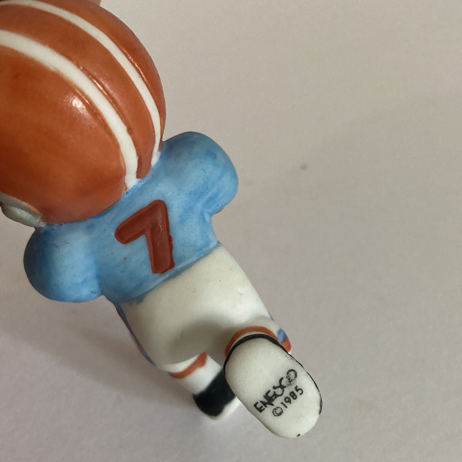 Vintage 1985 Enesco Country Cousins Katie Football Player Skiing Ornament Lot
