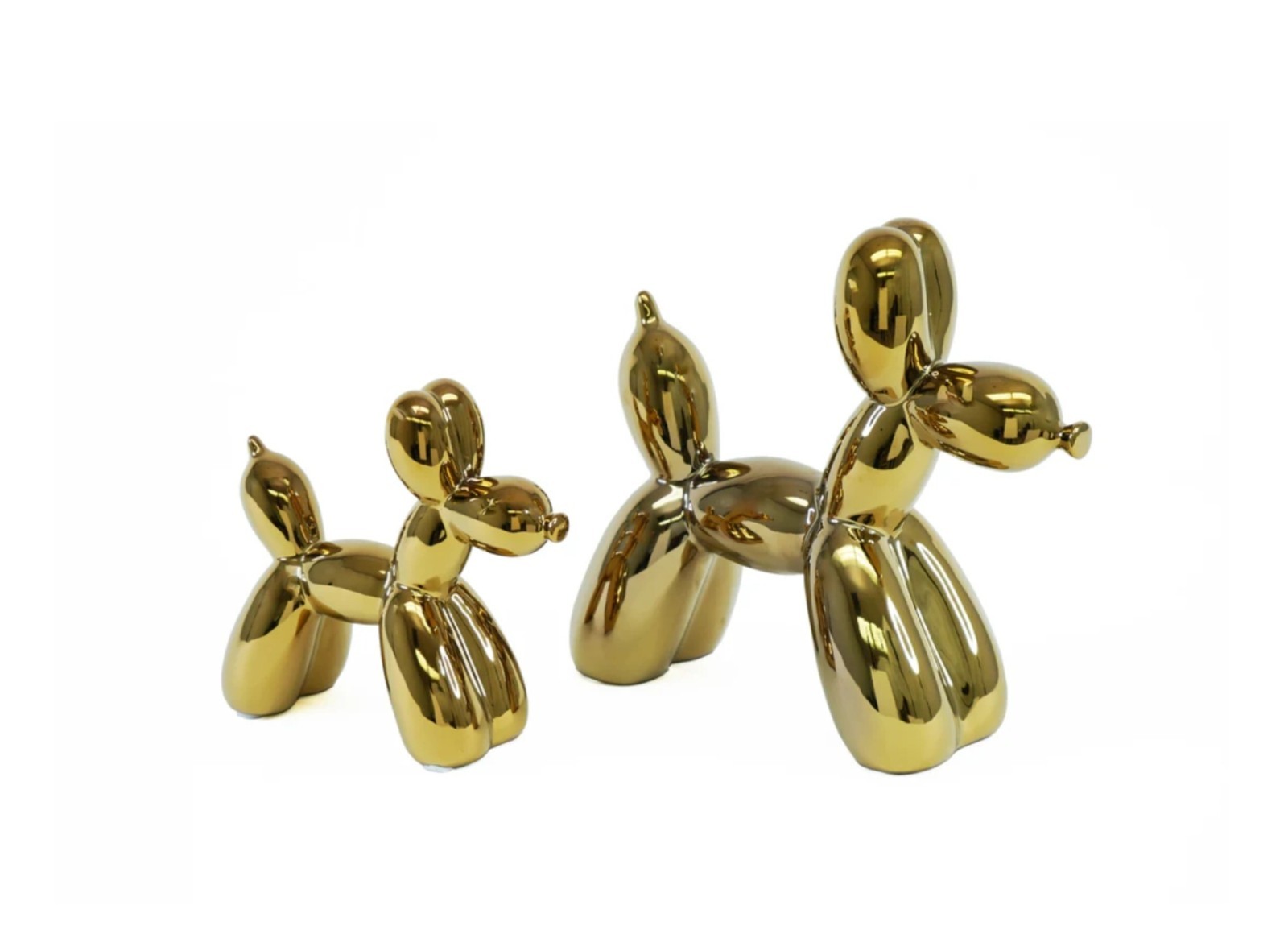Ceramic Dog Balloon Sculpture Set – Gold