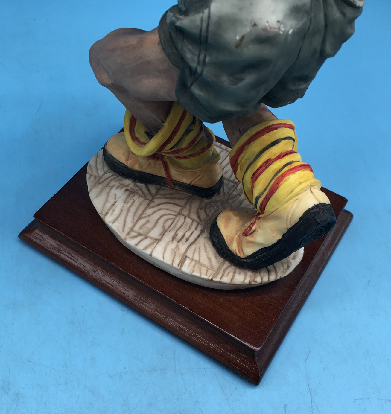 Vintage 1970’s Clown with Basketball Figure On Wood Base