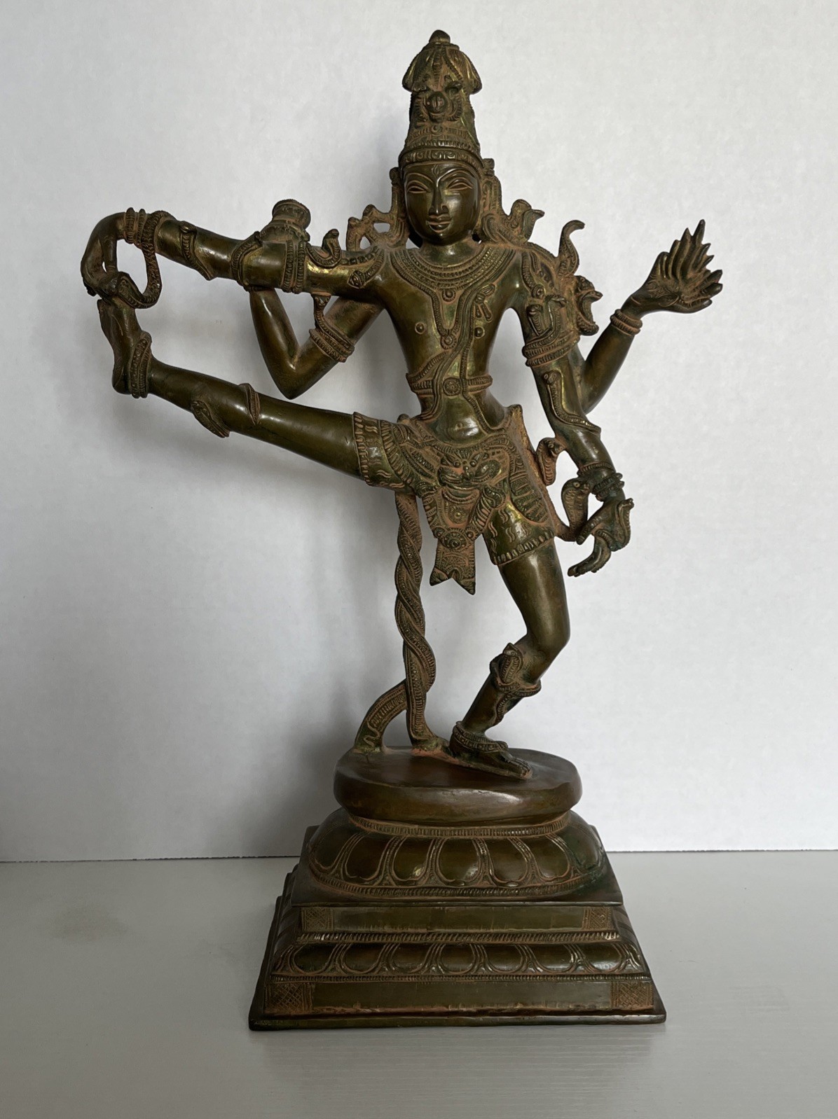 Brass/Bronze Lord Natraj Tandava Sculpture Dance of Shiva 17.5” Tall