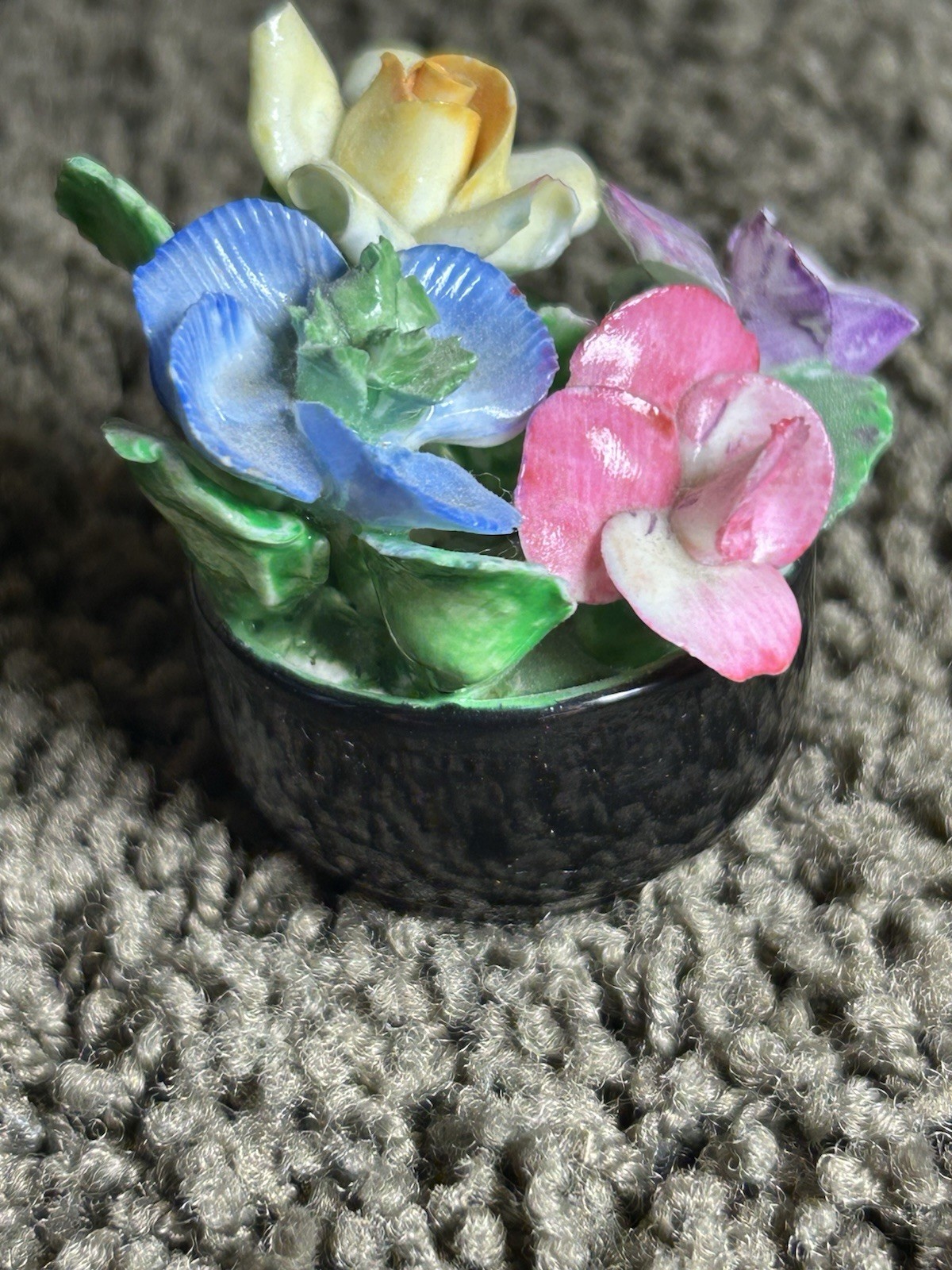 Vintage Small Mini Coalport Bone China Floral Bouquet Figurine Made in England