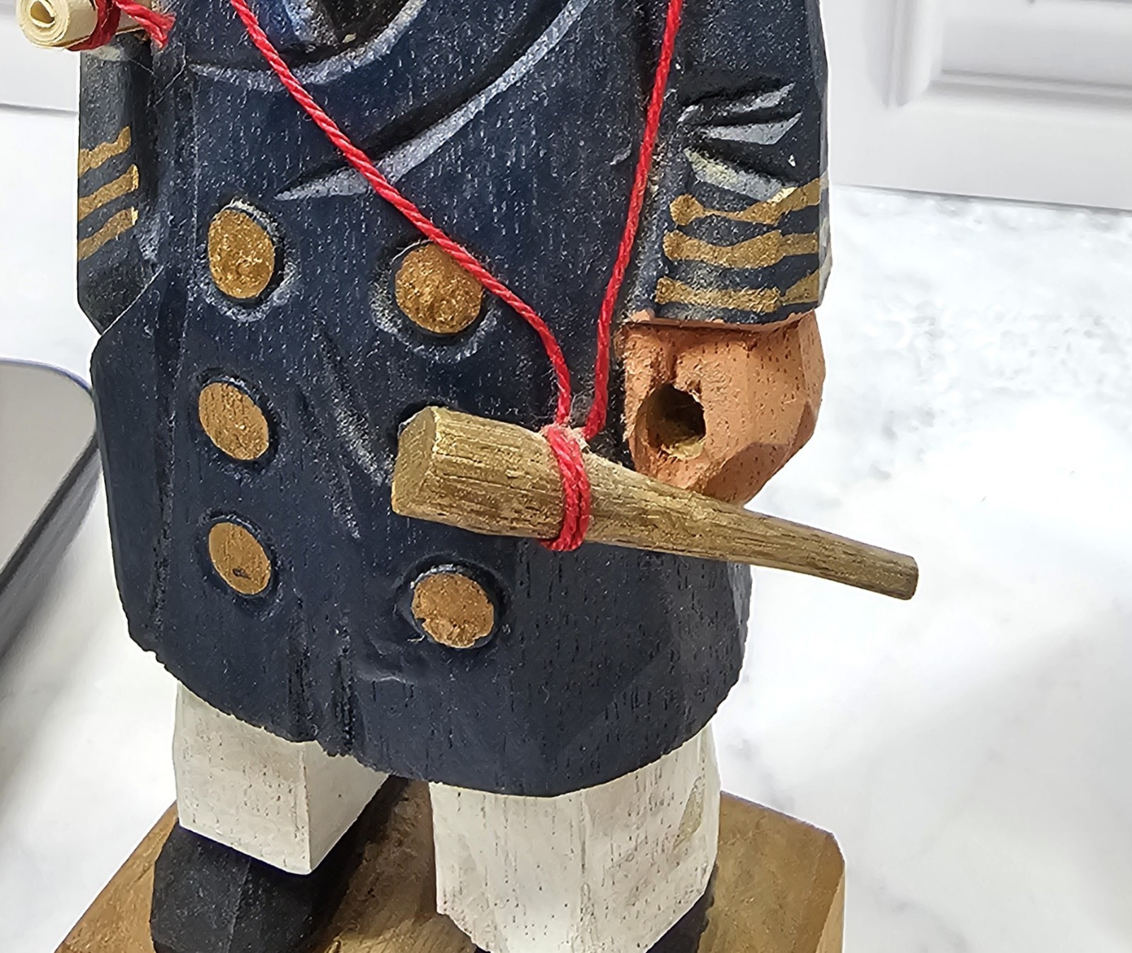 Vintage Hand Carved Wooden Folk Art Sea Figurines Captain & Sailor Nautical