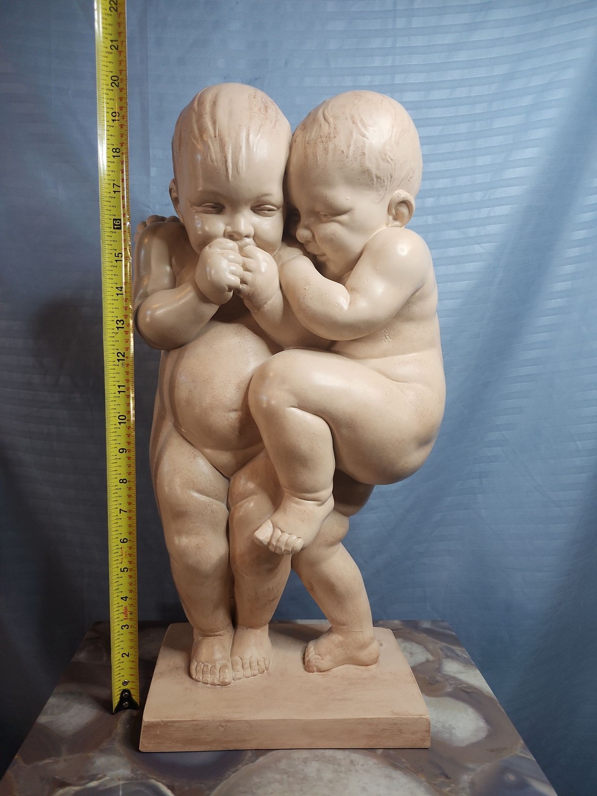 Auguste Rodin’s ‘Secrets’ Chalkware Sculpture 1960s Wallach Sons NY Reproduction